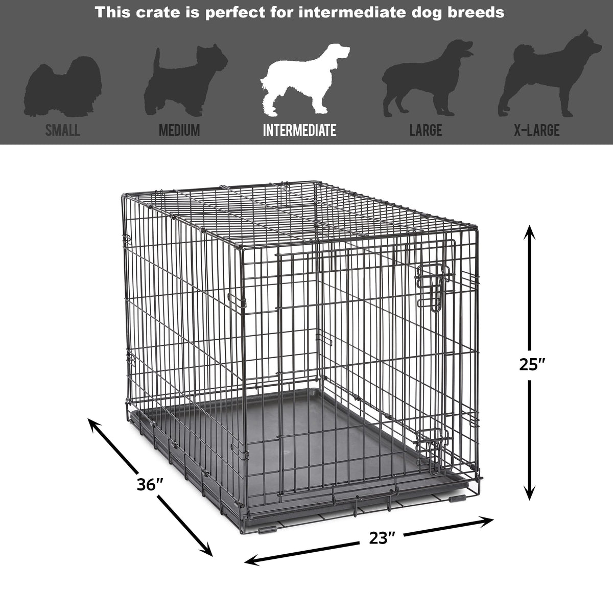 MidWest Homes for Pets 36-Inch New World Crate for Medium-Large Breeds, 41-70 lbs, Single Door Folding Dog Crate, Leak-Proof Tray & Secure Latch, Portable, Durable & Easy to Assemble ๐ All In One Marketplace Canada
