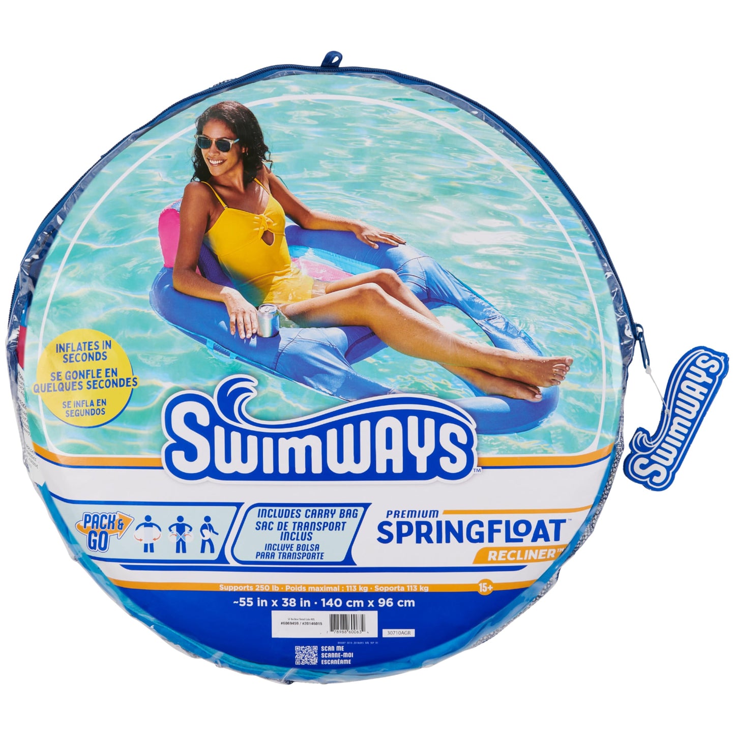 SwimWays Spring Float Premium Recliner Pool Lounger, Inflatable Pool Floats Adult with Fast Inflation for Ages 15 & Up ๐ All In One Marketplace Canada