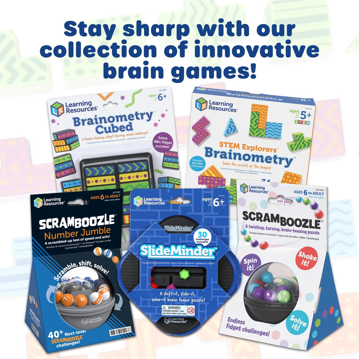 Learning Resources STEM Explorers Brainometry - 3D Puzzle, Brain Games, Brainteaser, Building Logic Toys, Gifts for Boys and Girls, Fine Motor Skills, Pattern Blocks, Math Manipulatives ๐ All In One Marketplace Canada