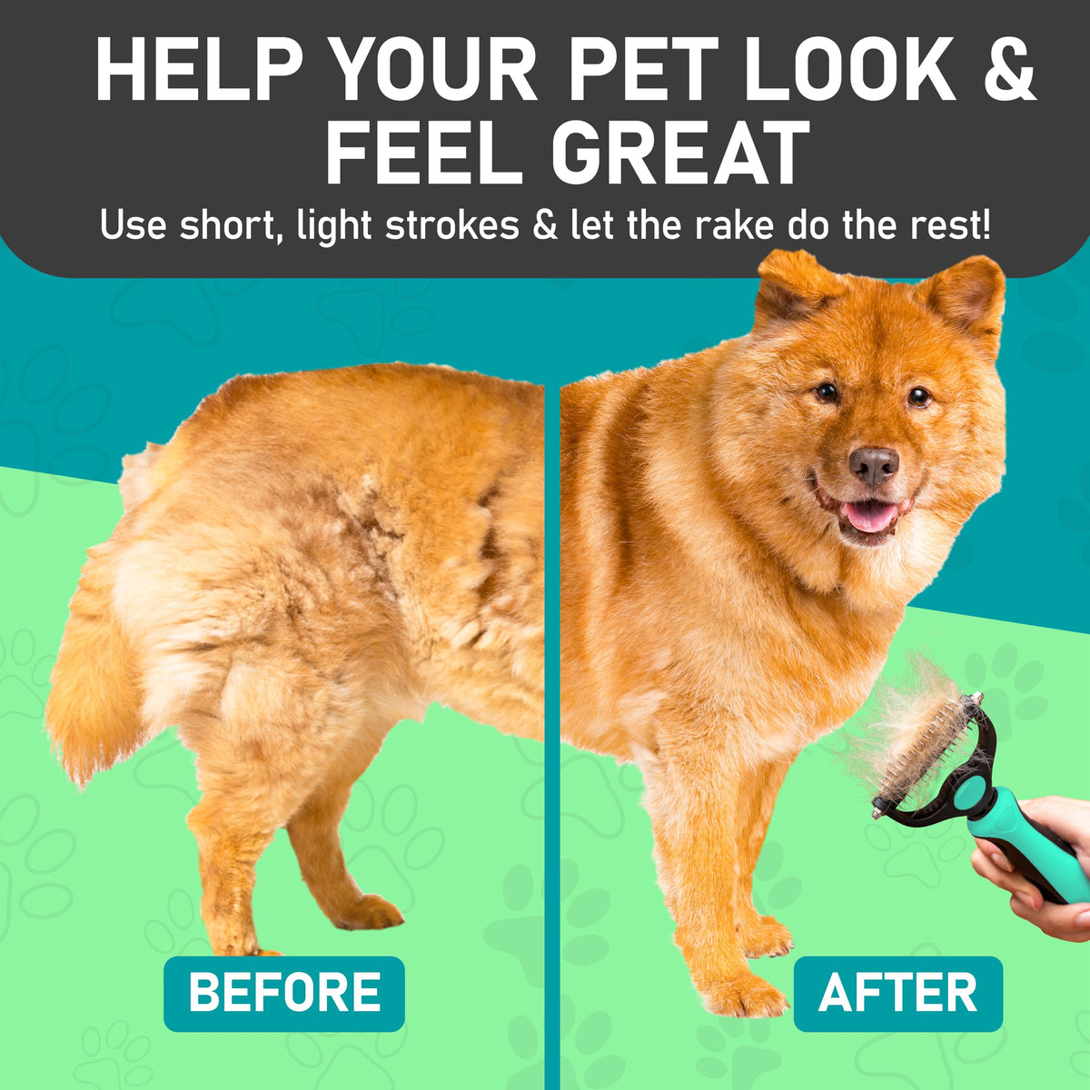 Maxpower Planet Pet Grooming Brush - Double Sided Shedding, Dematting - Undercoat Rake Dogs - Dog Grooming Brush - Deshedding Brush for Dogs - Dog Brush, Cat Brush, Reduce Shedding by 95%, Turquoise ๐ All In One Marketplace Canada