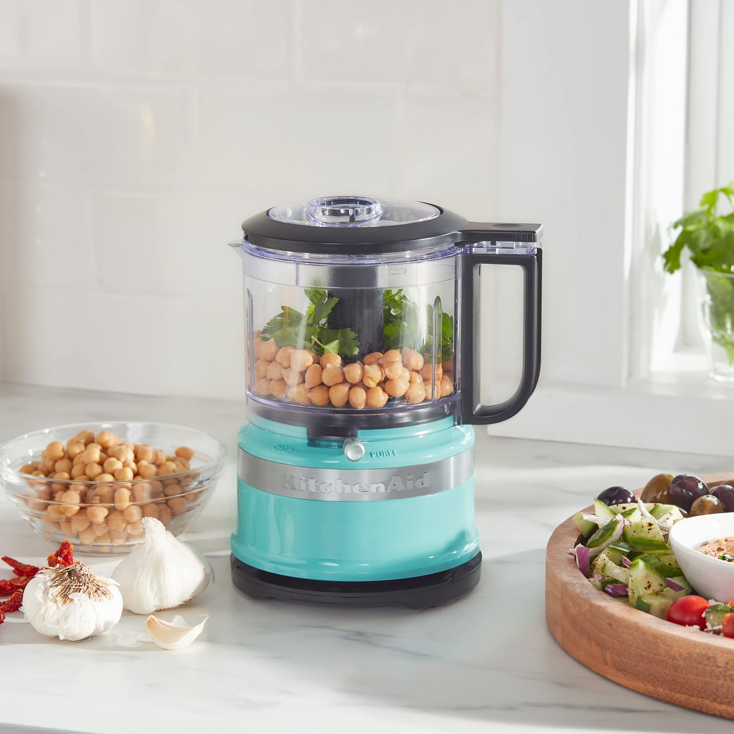 KitchenAid KFC3516AQ 3.5 Cup Mini Food Processor, Aqua Sky Blue ๐ All In One Marketplace Canada