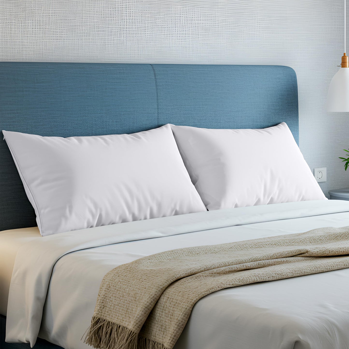 Utopia Bedding Set of 4 Waterproof Pillow Protectors with Zipper Standard Size (White), Ultra Soft Pillow Covers, Bed Bug and Dust Mite Proof Pillow Encasements, Moisture Wicking Pillow Cases ๐ All In One Marketplace Canada