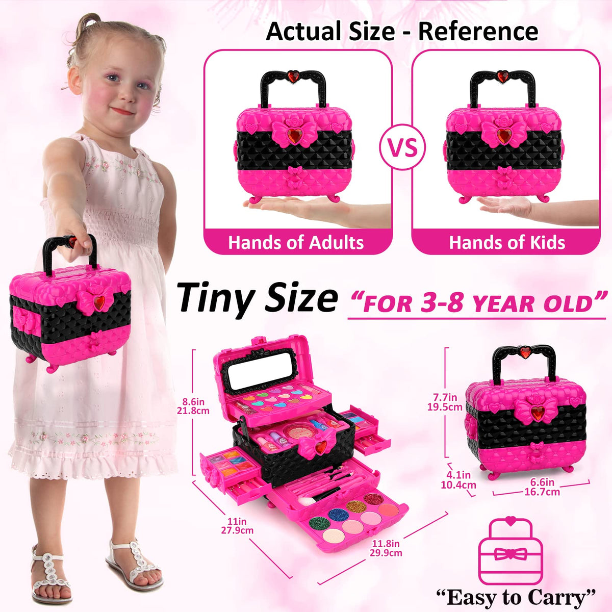 Teensymic Kids Makeup Kit for Girls, 54PCS Washable Makeup Toys, Age 3-13, Princess Theme, Girl Toys, Social Skill, Hand-Eye Coordination 🍁 All In One Marketplace Canada