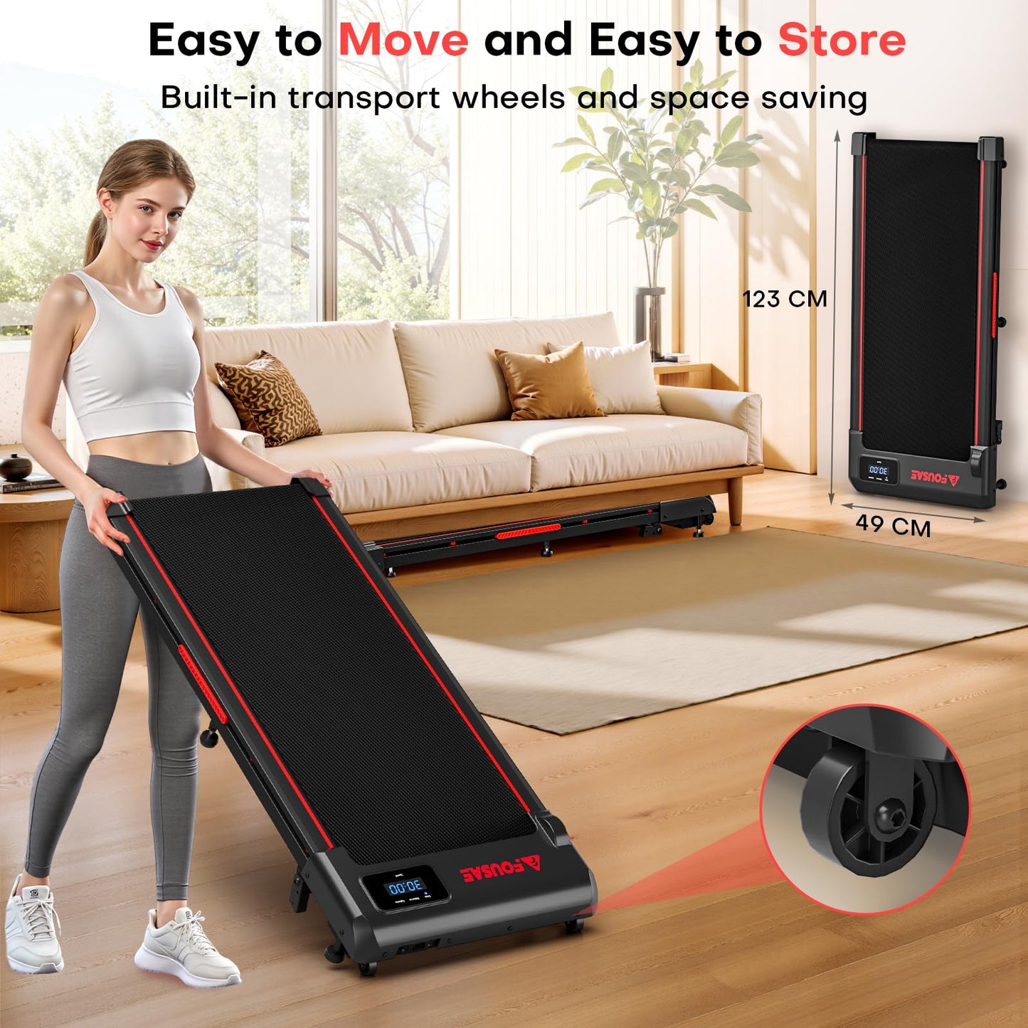 Walking Pad, FOUSAE 3 in 1 Max 6.2 MPH Treadmill for Home with Double Frame 330 LB Weight Capacity, Powerful 2.5 HP Wider Belt Walking Pad with 9% Incline, 12 HIIT Programes, Magnetic Remote Control ๐ All In One Marketplace Canada