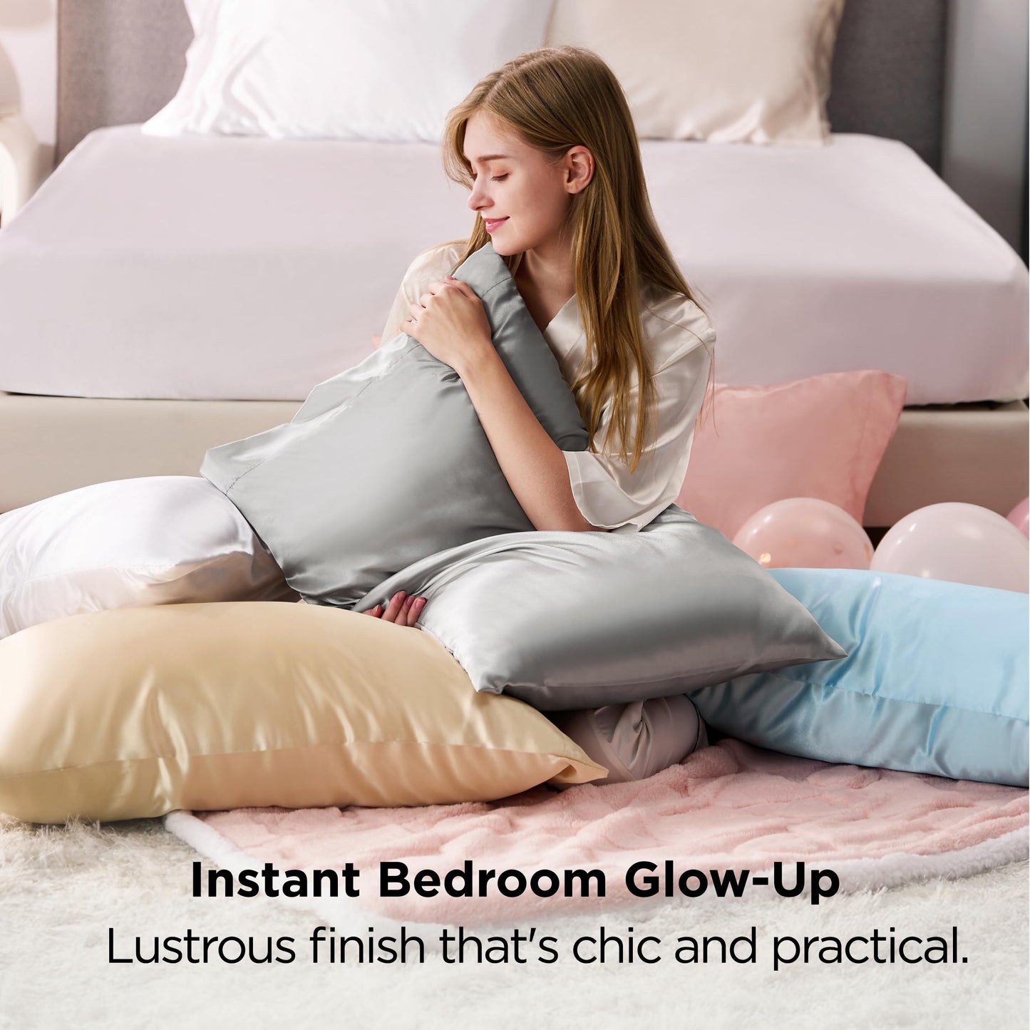 Bedsure Satin Pillow Cases Queen Size 2 Pack - Similar to Silk Pillow Cases, Silky Pillowcase Covers for Hair and Skin with Envelope Closure, Gifts for Women Men, Beige, 20x30 Inches ๐ All In One Marketplace Canada