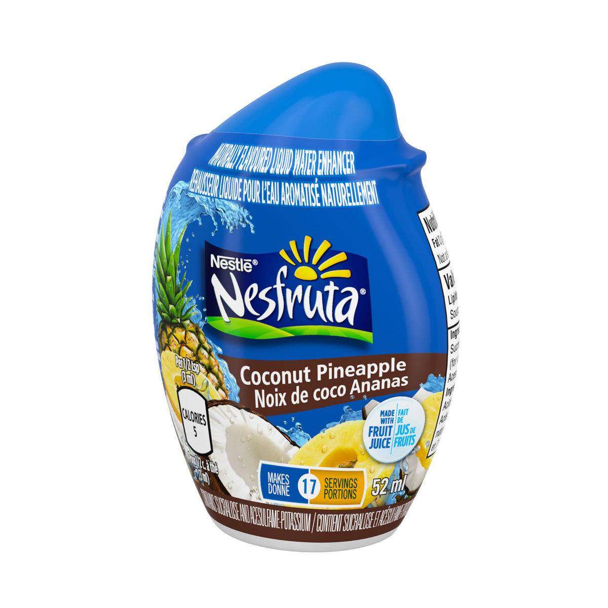 NESFRUTA Coconut Pineapple Liquid Water Enhancer, 12 Bottles, 624 ml π All In One Marketplace Canada