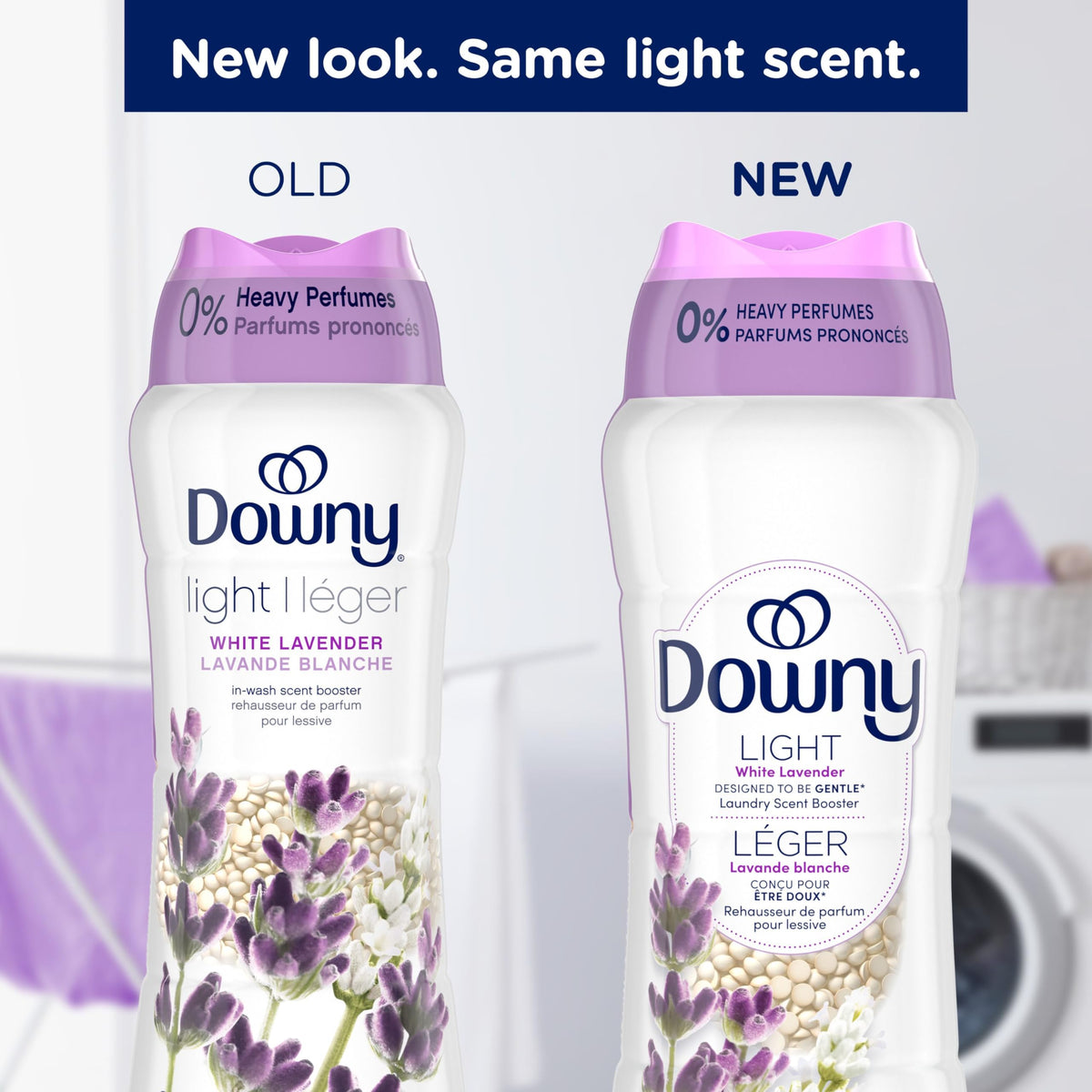 Downy Light Laundry Scent Booster Beads for Washer, White Lavender, with No Heavy Perfumes, 680 g π All In One Marketplace Canada