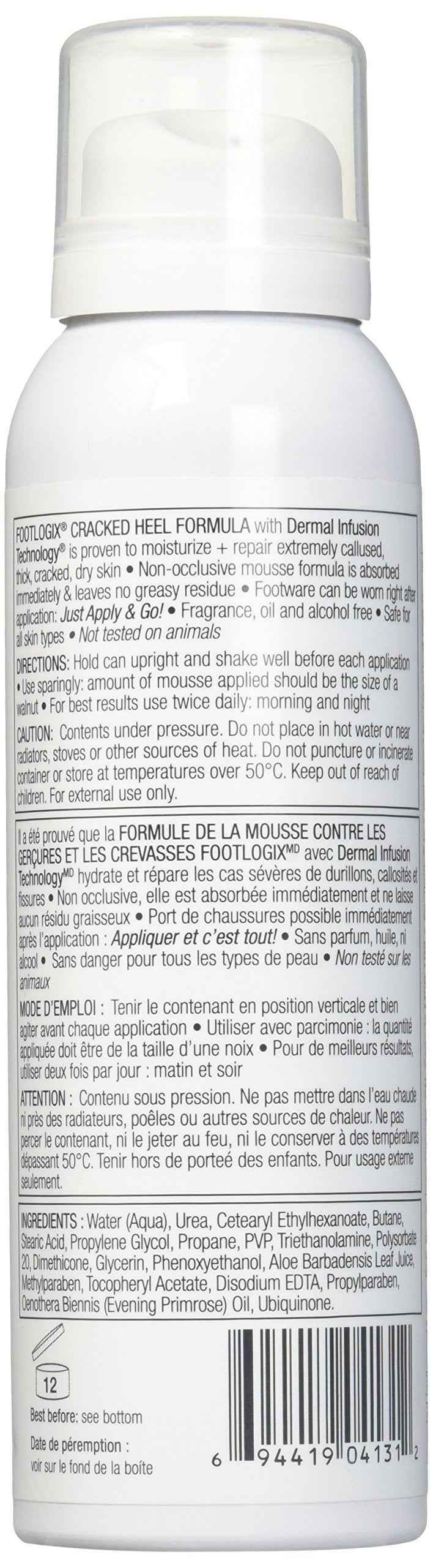 Footlogix Cracked Heel Formula Mousse – Intensive Foot Foam for Rough, Split Skin on Heels – Lightweight, Fast-Absorbing Hydration – 125 ml / 4.2 oz, Non-Greasy Finish 🍁 All In One Marketplace Canada