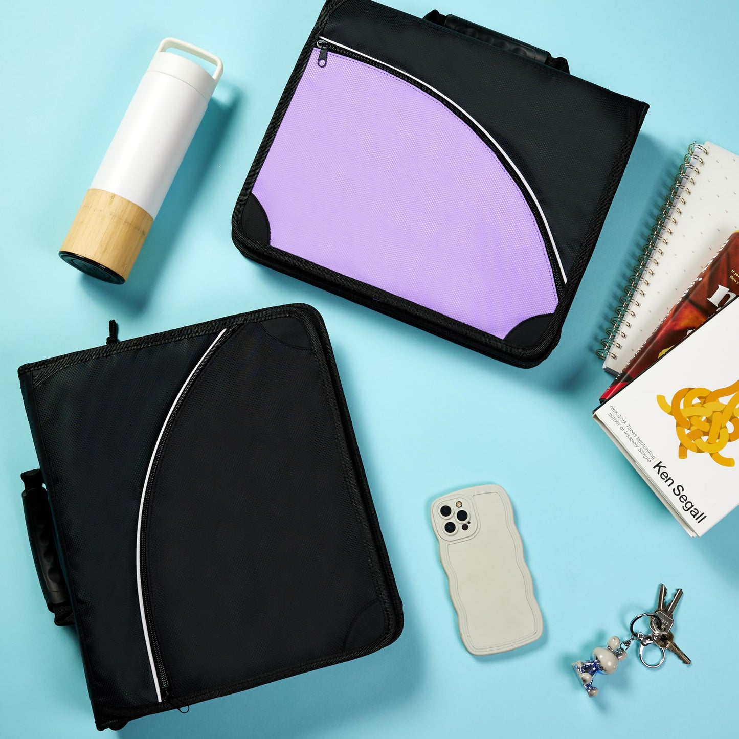 Avery 2" Inch Zipper Binder, 3 Round Rings, Durable Messenger Nylon Zipper Black Binder, Tablet Holder, 6-Pockets with 5 Tab Dividers, Carry-All Storage Binder (26051) ๐ All In One Marketplace Canada