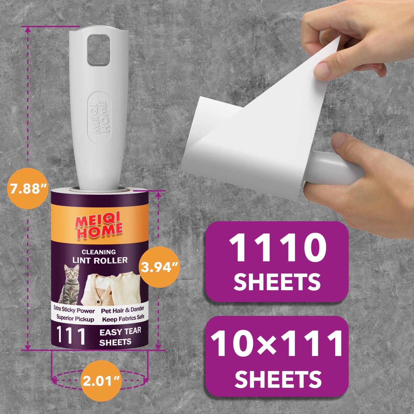 Lint Rollers for Pet Hair Extra Sticky, 1110 Sheets Mega Value Set Lint Roller with 5 Upgraded Handles, 10 Rollers Portable Pet Lint Remover for Clothes, Furniture, Carpet, Dog & Cat Hair Removal ๐ All In One Marketplace Canada