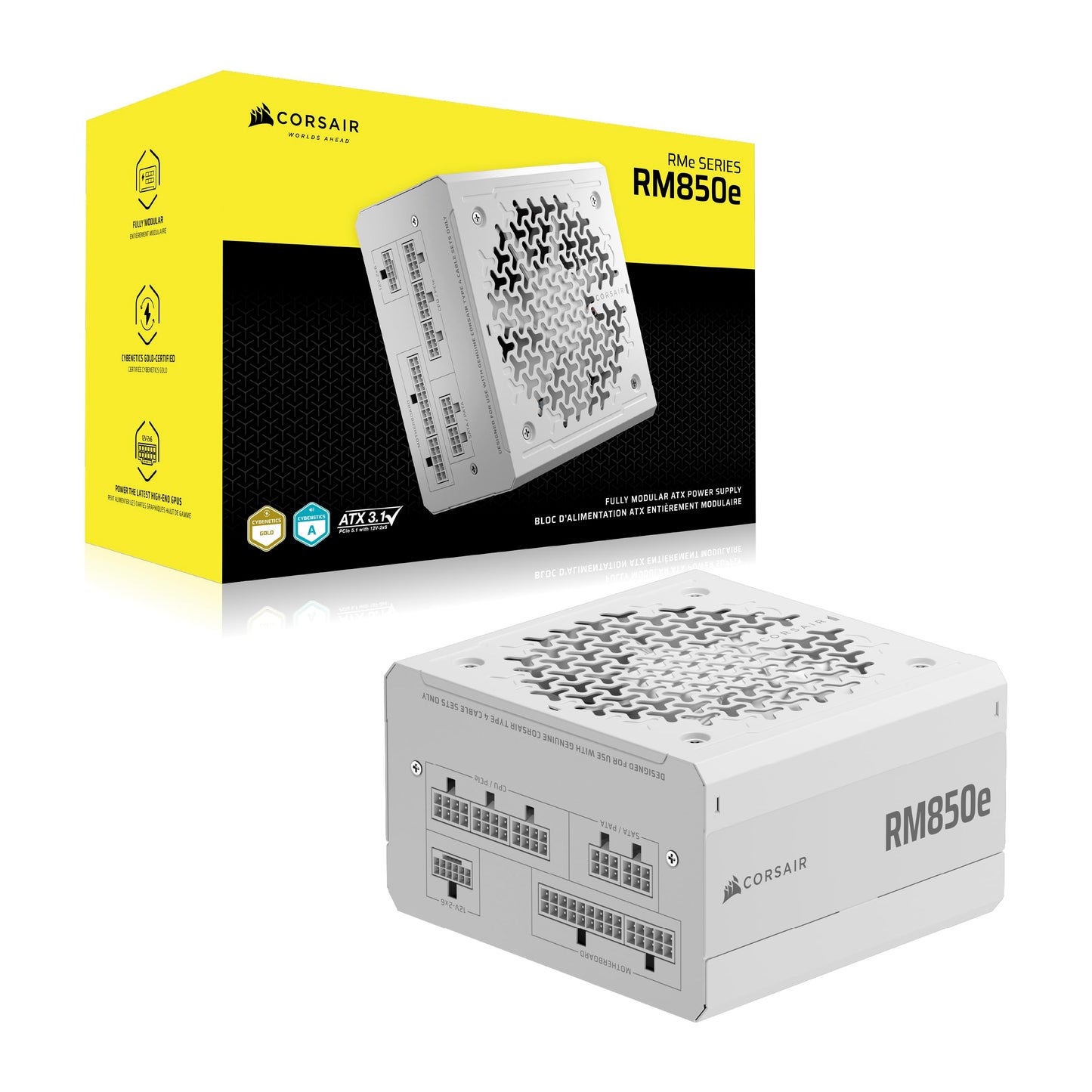 CORSAIR RM850e (2025) Fully Modular Low-Noise ATX Power Supply with 12V-2x6 Cable โ ATX 3.1 & PCIe 5.1 Compliant, Cybenetics Gold Efficiency, 105ยฐC-Rated Capacitors, Modern Standby Mode โ White ๐ All In One Marketplace Canada