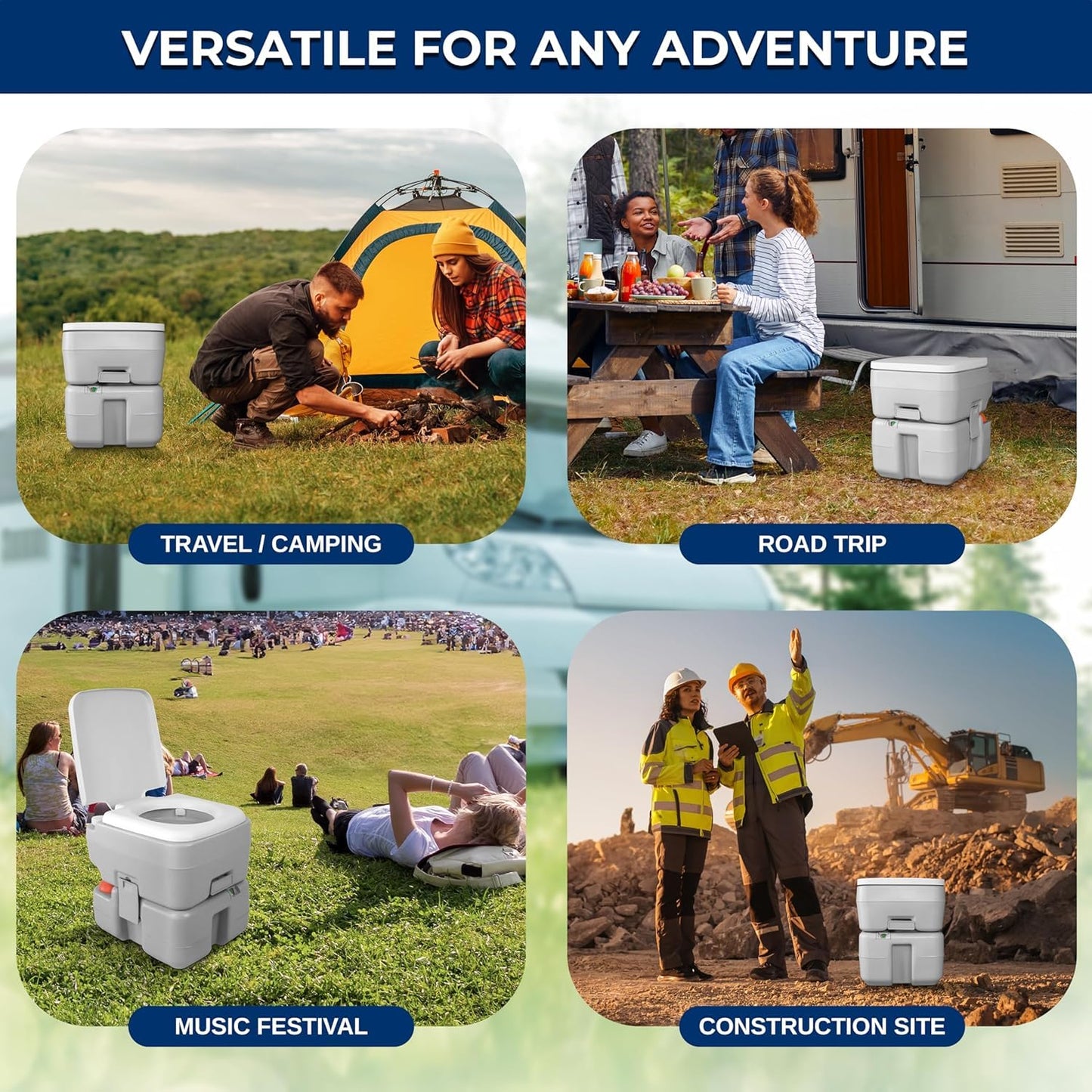 SerenLife Portable Toilet - 5.2 Gallon Camping and RV Porta Potty, Flushable, Leak Proof and Detachable Waste Tank, Ideal for Road Trip, Boats, Travel and Hiking Gear Essentials ๐ All In One Marketplace Canada