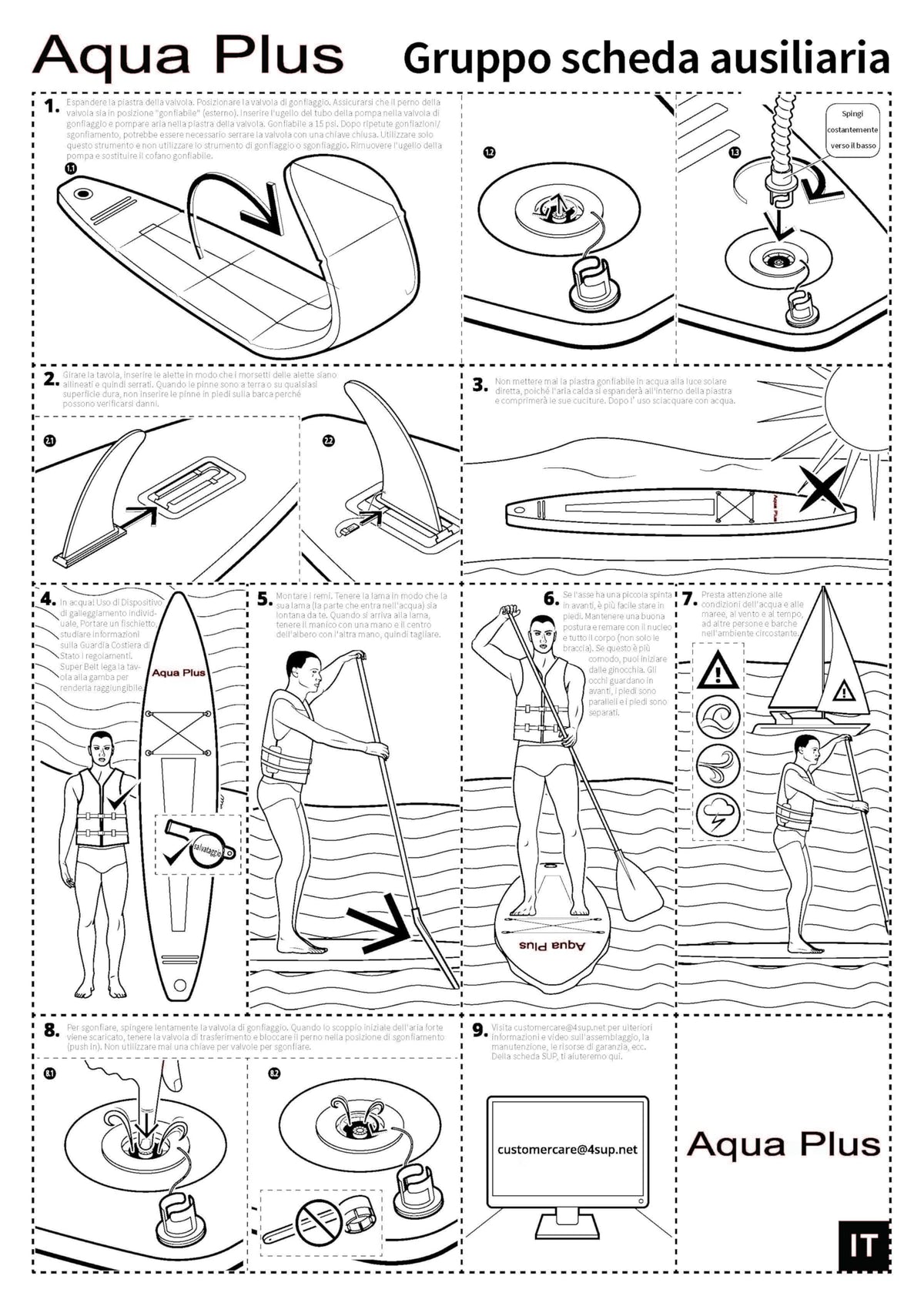 Aqua Plus 6inches Thick Inflatable SUP for All Skill Levels Stand Up Paddle Board,Paddle,Pump,ISUP Travel Backpack, Leash,Shoulder Strap,Youth,Adult Inflatable Paddle Board ๐ All In One Marketplace Canada