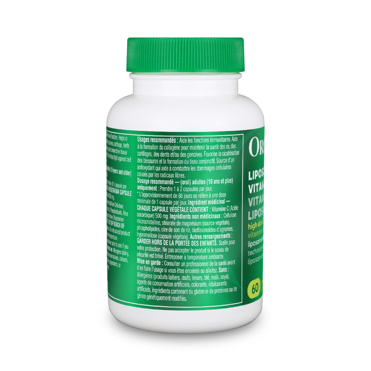 Organika Canadian-Made Liposomal Vitamin C 1000mg Daily- High Absorption for Superior Bioavailability, Immunity- 60vcaps ๐ All In One Marketplace Canada
