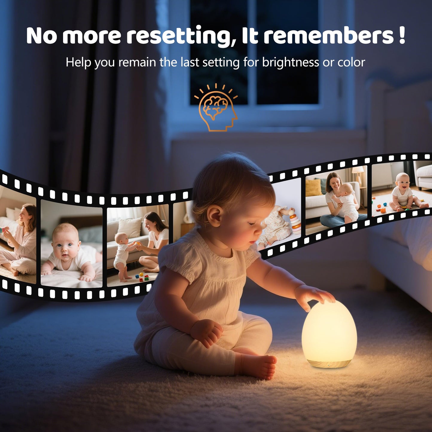 Night Lights for Kids, MediAcous Baby Night Light with 7 Colors Changing & Dimming Function, Rechargeable Kids Night Light with 1 Hour Timer & Touch Control, Up to 100H, Wood Grain ๐ All In One Marketplace Canada