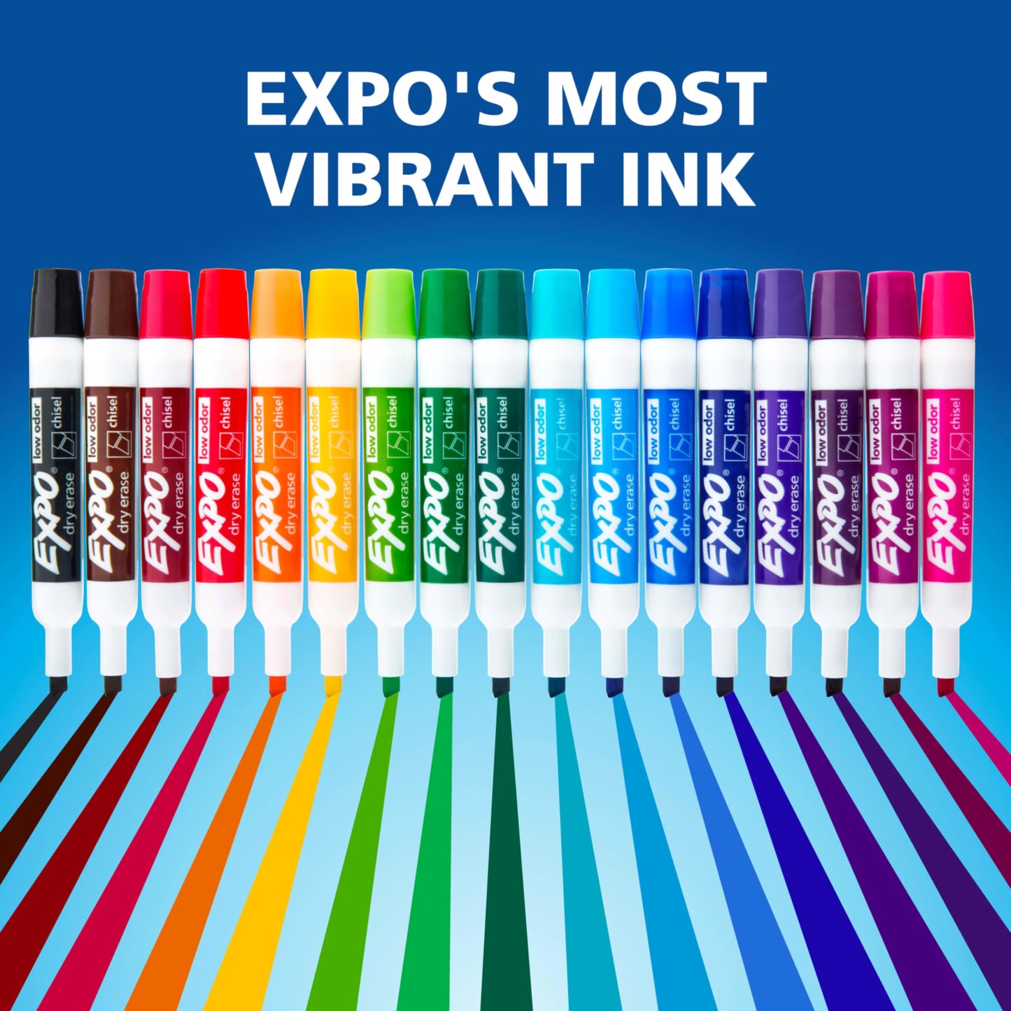 EXPO Dry Erase Markers, Low Odour Ink, Assorted Colours, Chisel Tip, 12 Count ๐ All In One Marketplace Canada