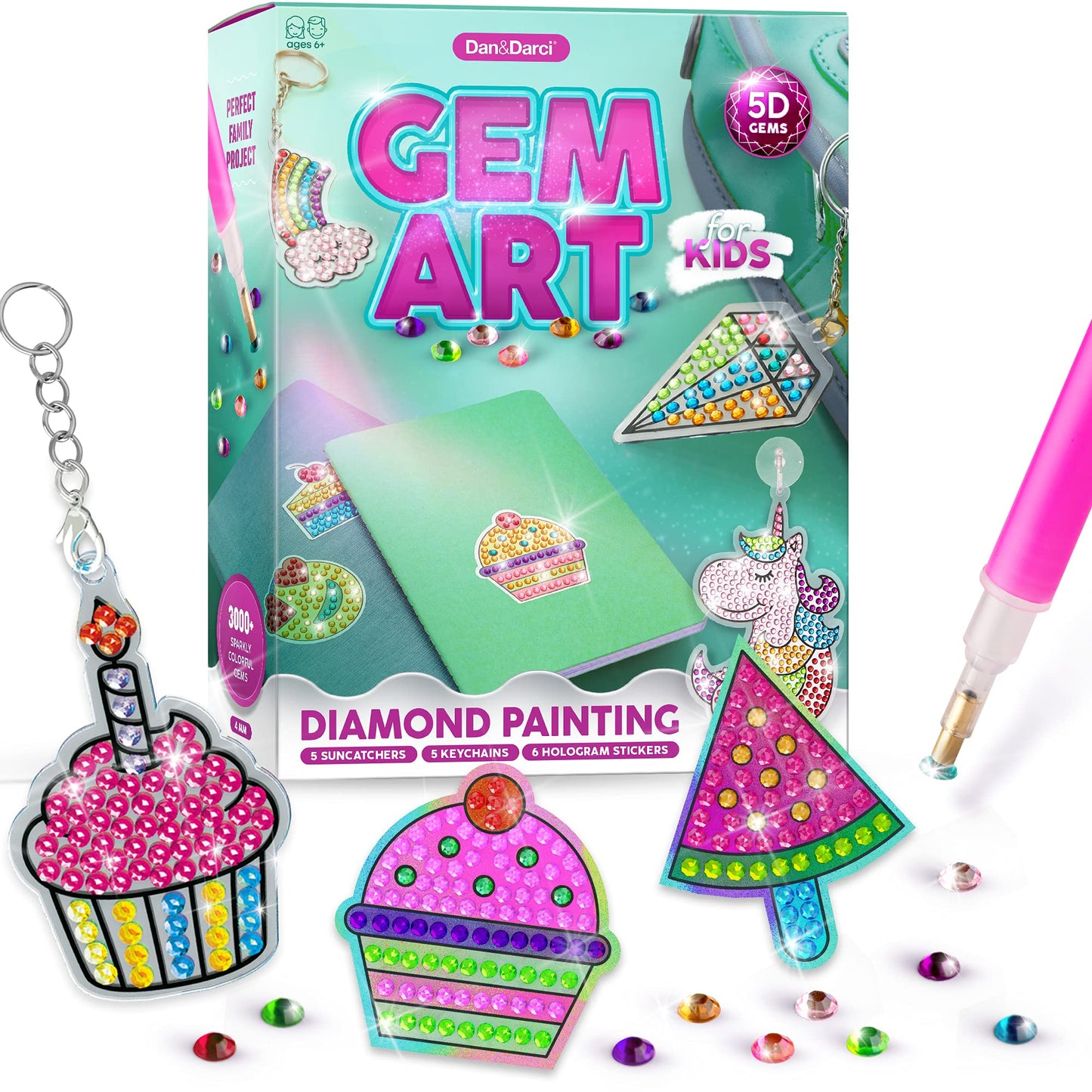 Gem Diamond Painting Kit for Kids - Arts and Crafts for Girls & Boys Ages 6-12 - Craft Kits Art Set - Supplies for Painting - Best Tween Paint Easter Gift Ideas for Kids Activities Age 6 7 8 9 10 ๐ All In One Marketplace Canada