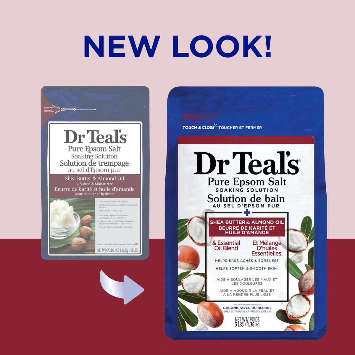 Dr Teal's Pure Epsom Salt Teal's Soaking Solution, Shea Butter & Almond Oil, 48 Oz ๐ All In One Marketplace Canada