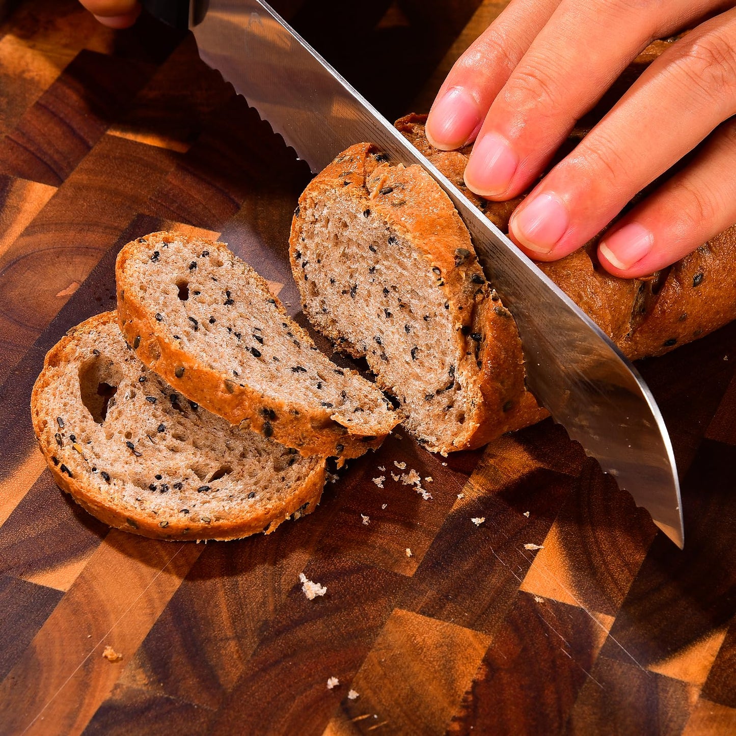 Bread Knife, Serrated 8 inch Bread Knifes for Homemade Bread Sourdough, Blade Razor Sharp and Wavy Edge from Professional Stainless Steel Omesata ๐ All In One Marketplace Canada