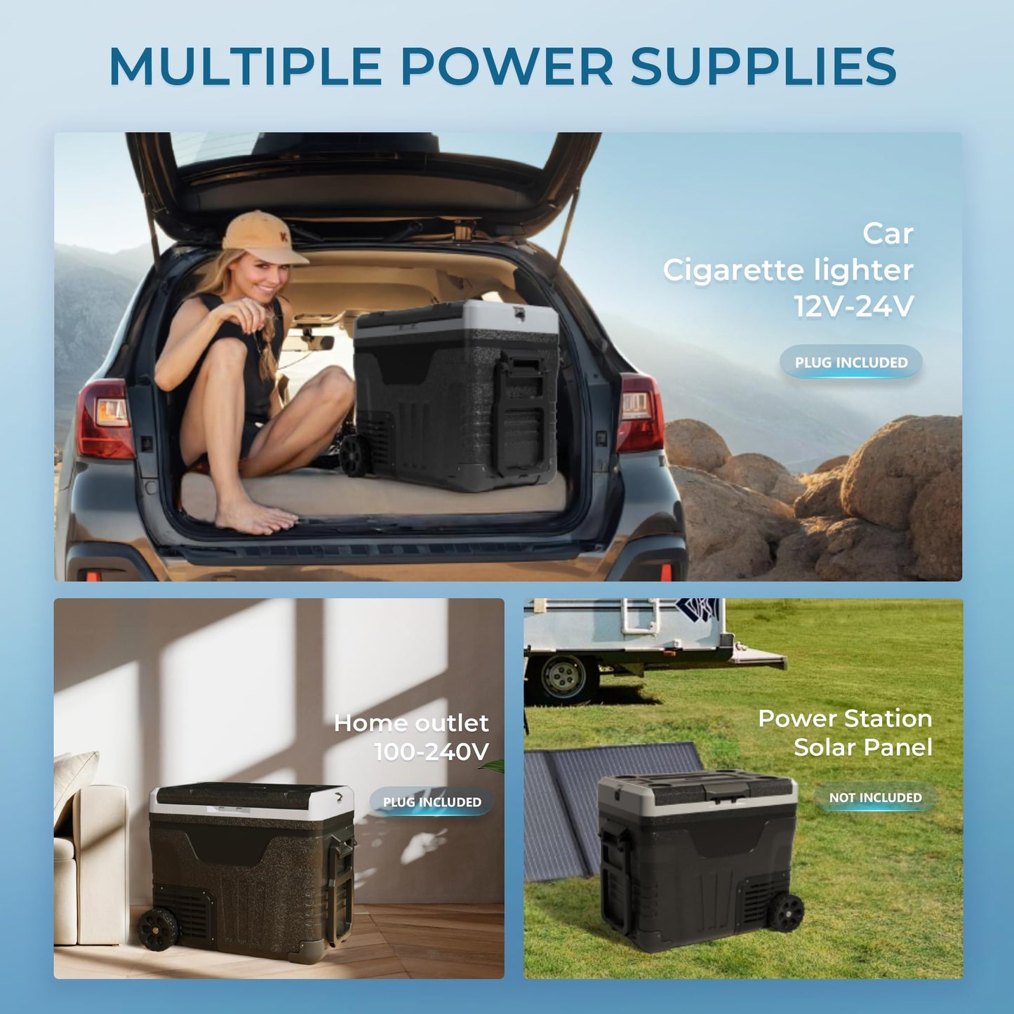 EUHOMY 12 Volt Refrigerator, 47QT(45L) Dual Zone Electric Cooler, Portable Freezer 12V/24V DC 110-240V AC, 12V Fridge -4โ~68โ, 12V Cooler with Wheels & Basket for Travel, Truck, Boat, Camping ๐ All In One Marketplace Canada