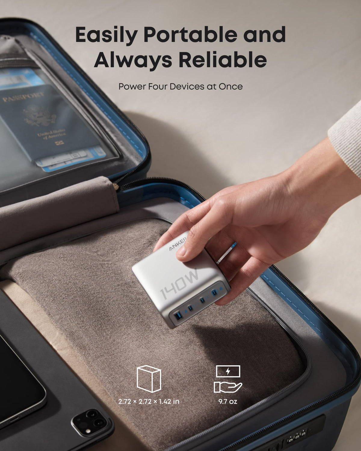 Anker Laptop Charger, 140W MAX USB C Charger, 4-Port Multi-Device Fast Charging, Advanced GaN Power Adapter, Intuitive Touch Controls, for MacBook, iPhone 17/16 Series, Samsung Galaxy, Pixel, and More ๐ All In One Marketplace Canada