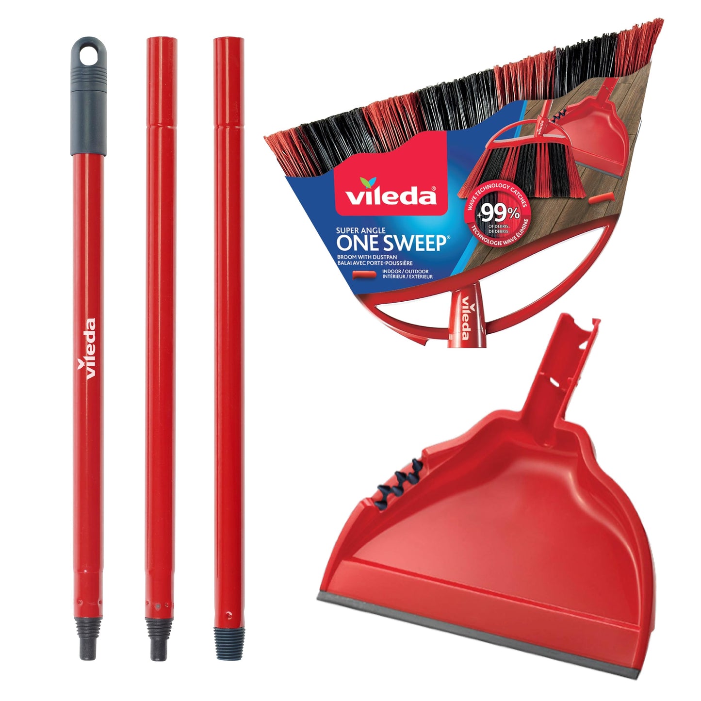 Vileda One Sweep Broom with Step-On Dustpan | Catches Over 99% of Dust & Dirt | Indoor Broom ๐ All In One Marketplace Canada