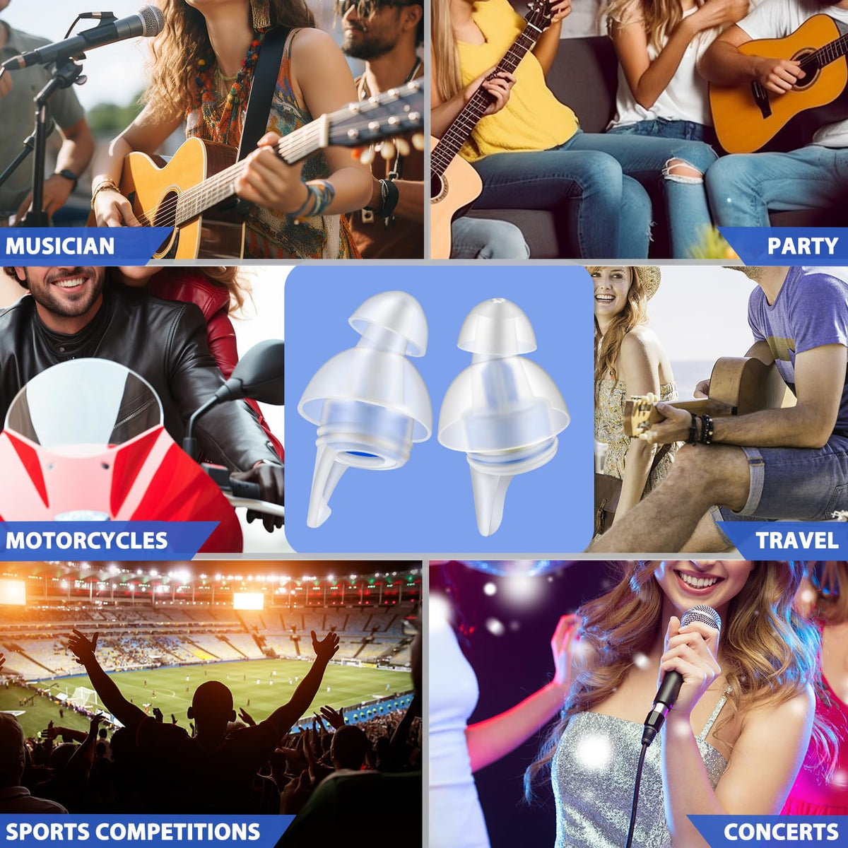 Laudexua High Fidelity Concert Ear Plugs, 2 Pairs Ear Protection Musician Earplugs for Concerts, Music Festival, Motorcycle, and Other Noise Reduction Events ๐ All In One Marketplace Canada