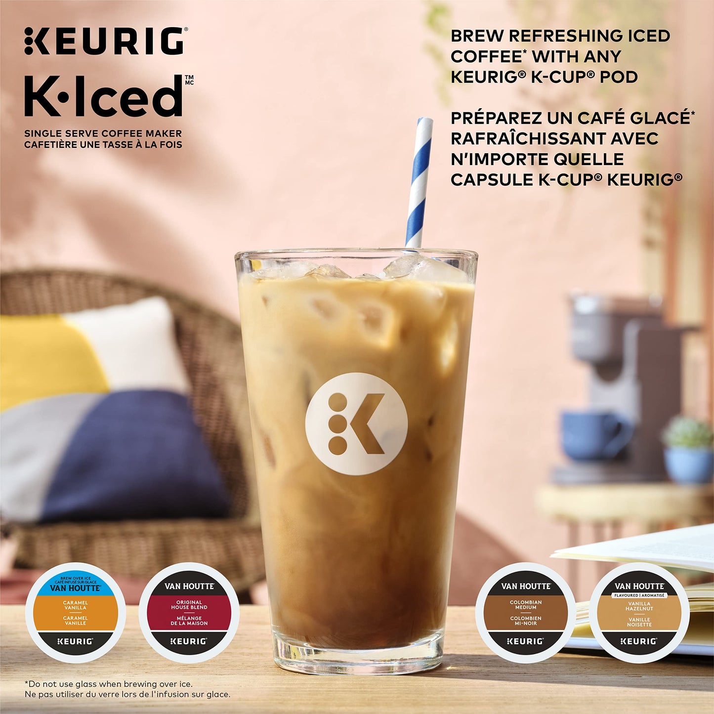 Keurig K-Iced Single Serve K-Cup Pod Coffee Maker, Featuring Simple Push Blue Button Brew Over Ice, Grey ๐ All In One Marketplace Canada