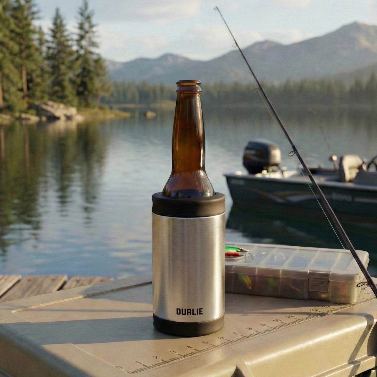 DUALIE 3 in 1 Insulated Can Cooler - Universal Size for 12 oz Cans, Slim Cans, and Bottles - Stainless ๐ All In One Marketplace Canada