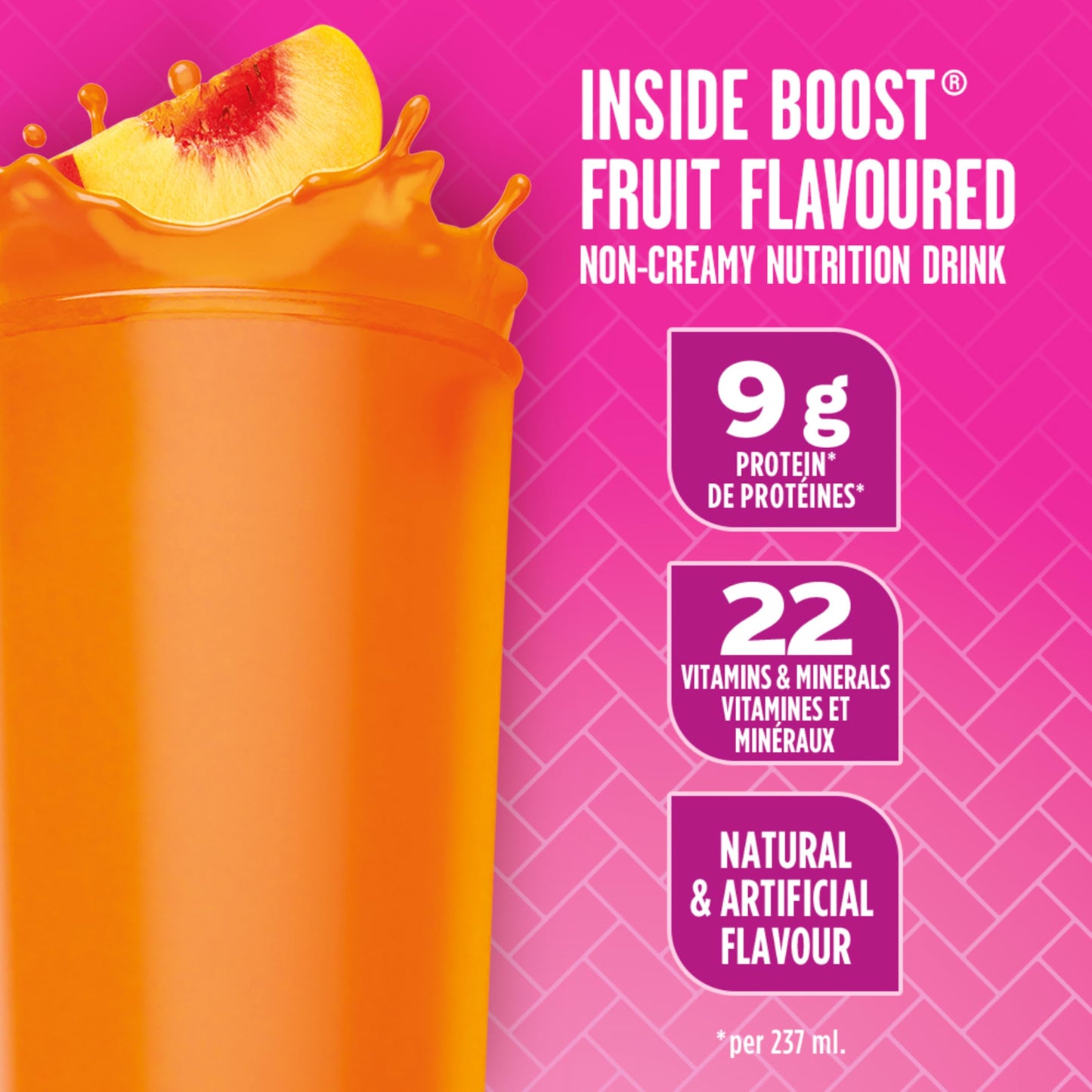 Boost Fruit Flavoured Drink Peach, 237ml, 24 count ๐ All In One Marketplace Canada