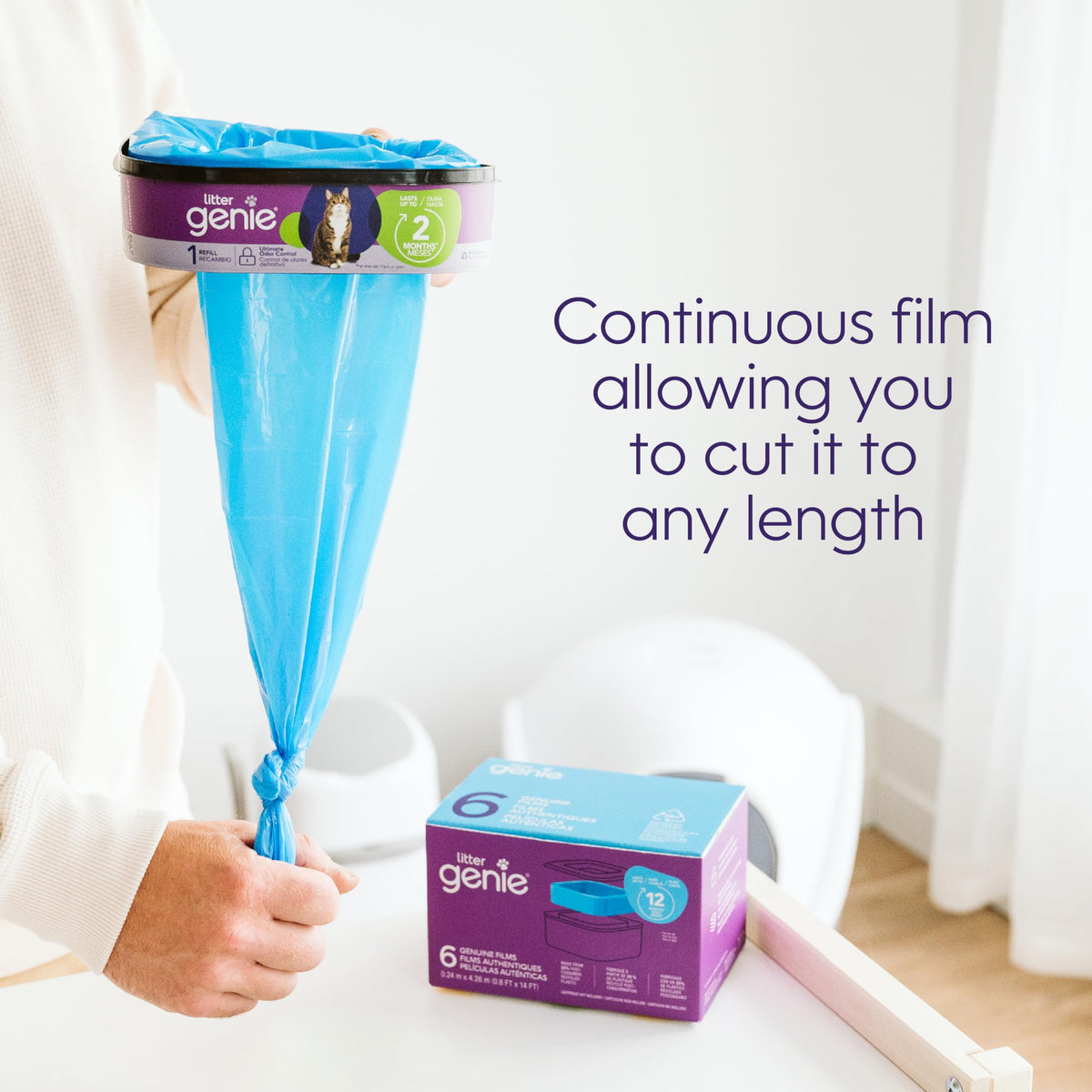 Litter Genie Standard Sqaure Refill Bags, 6-Pack, 84 ft of Continuous Film 🍁 All In One Marketplace Canada