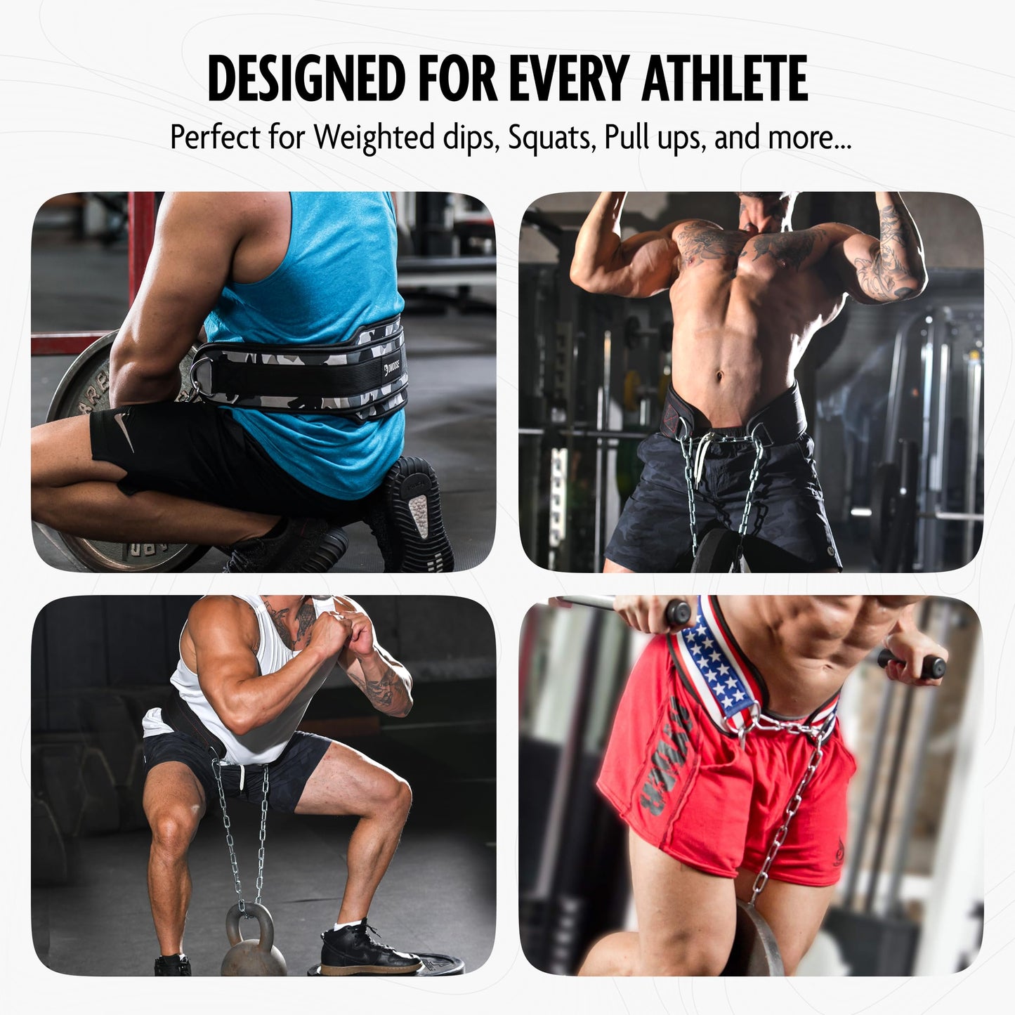 DMoose Dip Belt for Weightlifting, Weight Belt with Chain for Pullup, Gym Lifting Belt for Powerlifting, Squat, Bodybuilding, Heavy Duty Steel, Workout Belt with Comfortable Neoprene Support ๐ All In One Marketplace Canada
