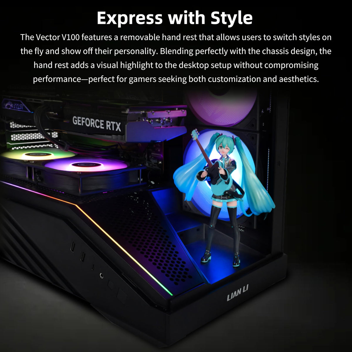 Lian Li Vector V100 ATX Mid-Tower PC Case with 4 ARGB PWM Fans, Black ๐ All In One Marketplace Canada
