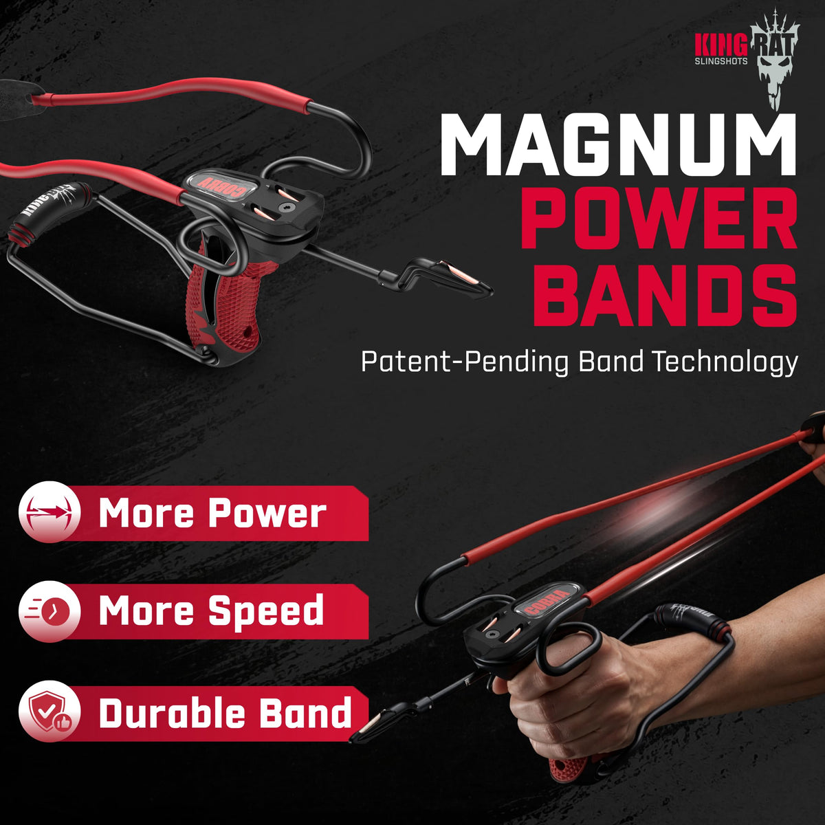 Barnett King Rat Slingshots, Cobra Slingshot with Stabilizer & Brace, Includes Magnum Power Bands, Practice Ammo, & Brushed Leather Pouch,Red/Black ๐ All In One Marketplace Canada