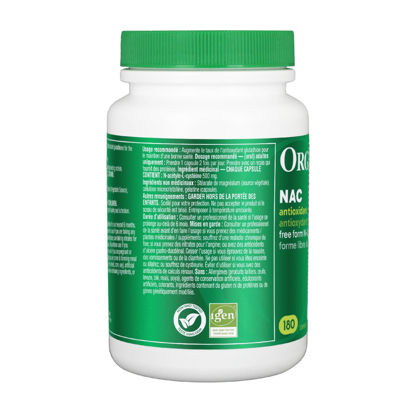 Organika Canadian-Made NAC (N-Acetyl-L-Cysteine) 500mg- Supports Antioxidant Glutathione Levels, Immune System Support, Liver and Detox Support- 180caps ๐ All In One Marketplace Canada