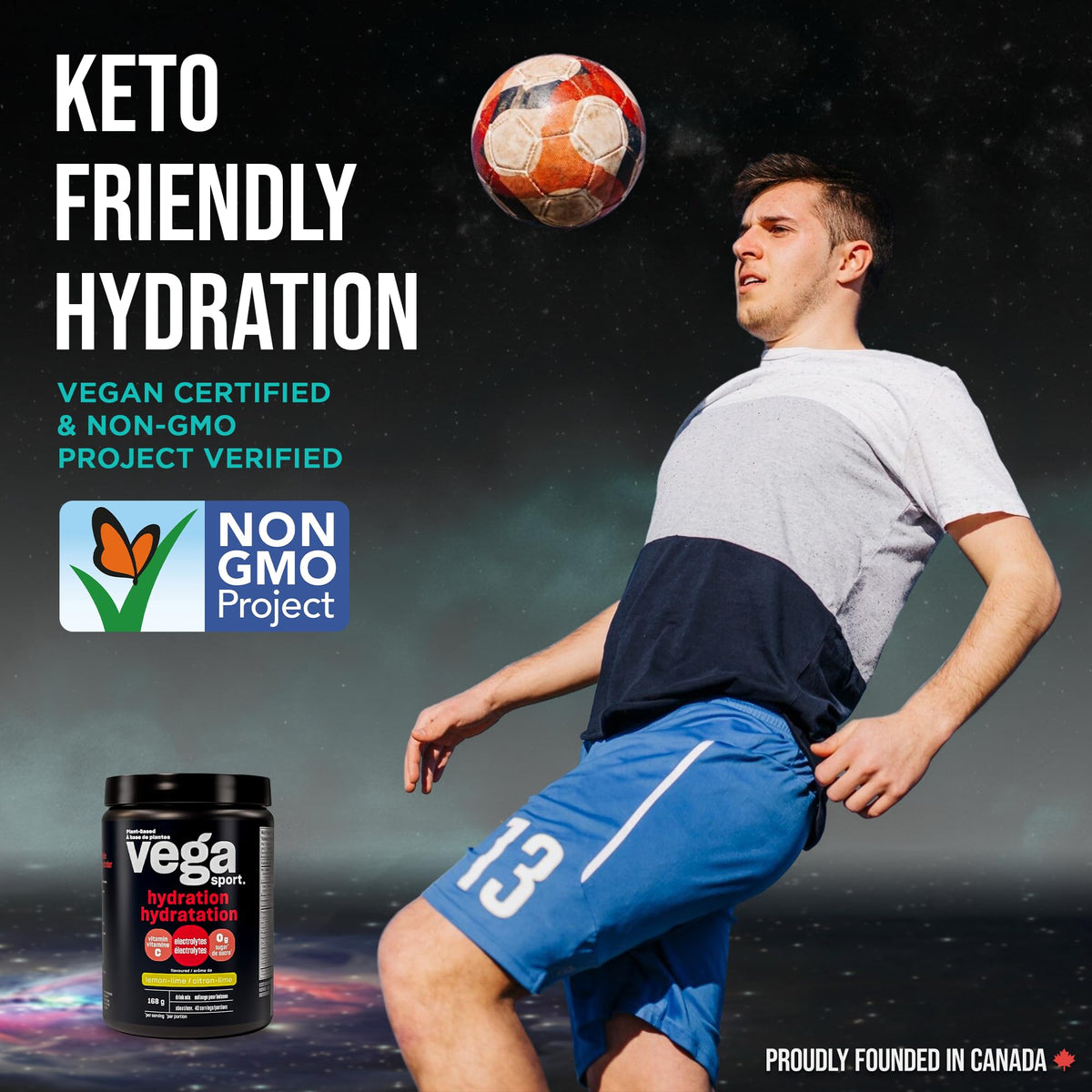 Vega Sport Hydration Electrolyte Powder, Plant Based for Fast Post Workout Hydration – Sugar-Free Lemon Lime, 40 Servings, 168 grams 🍁 All In One Marketplace Canada