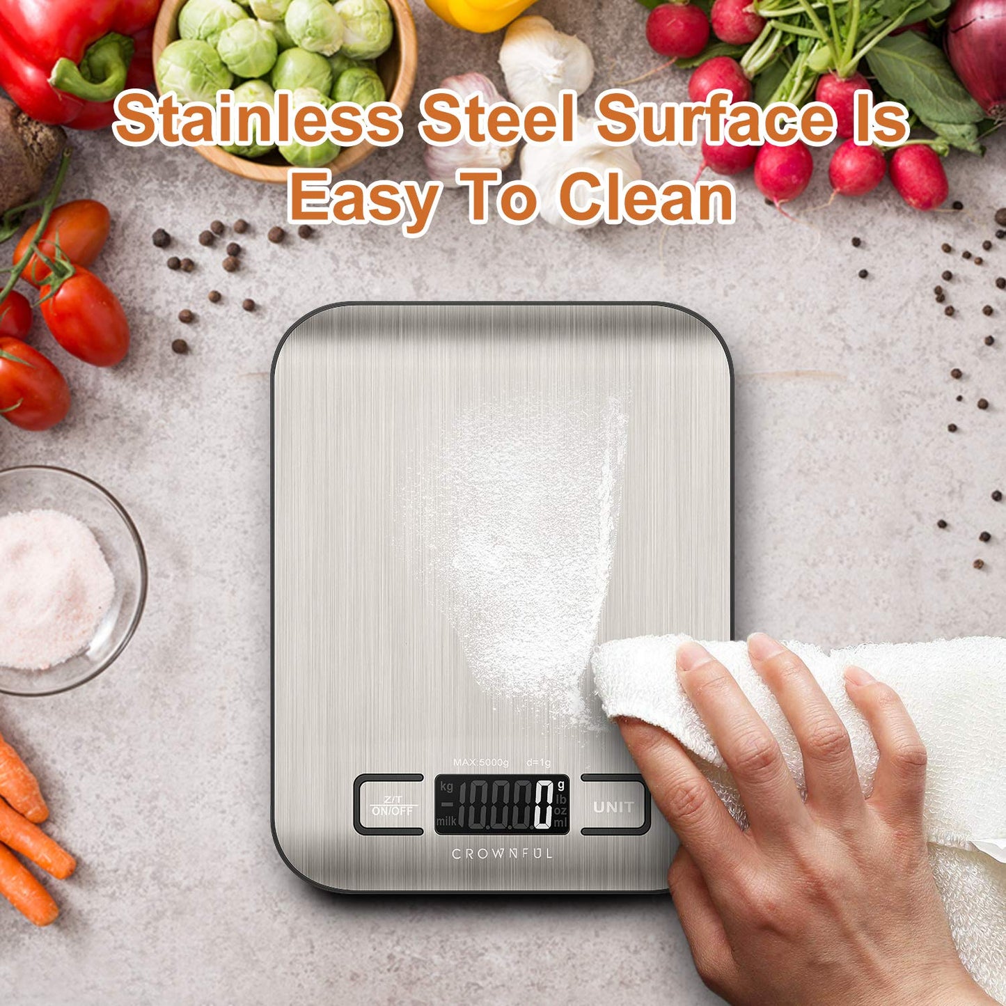 CROWNFUL Food Scale, 11lb Digital Kitchen Scales Weight Ounces and Grams for Cooking and Baking, 6 Units with Tare Function (Battery Included) π All In One Marketplace Canada