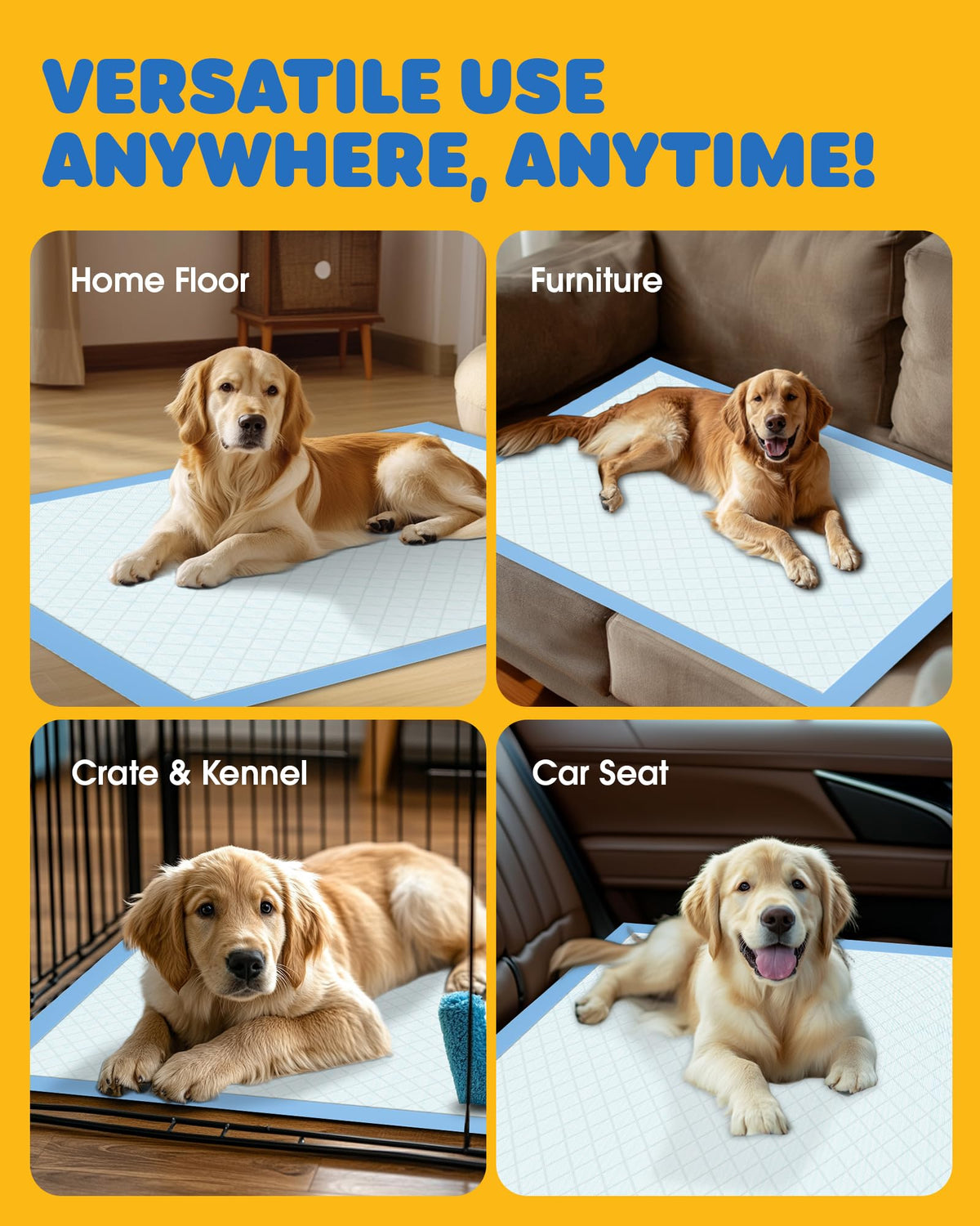 Powools 50-Pack X-Larg Puppy Pads - 34" x 28" Extra Large Pee Pads for Dogs with 6-Layer Leakproof Protection, Quick-Dry and Disposable Dog Pads with High Absorbency for Easy Potty Training ๐ All In One Marketplace Canada