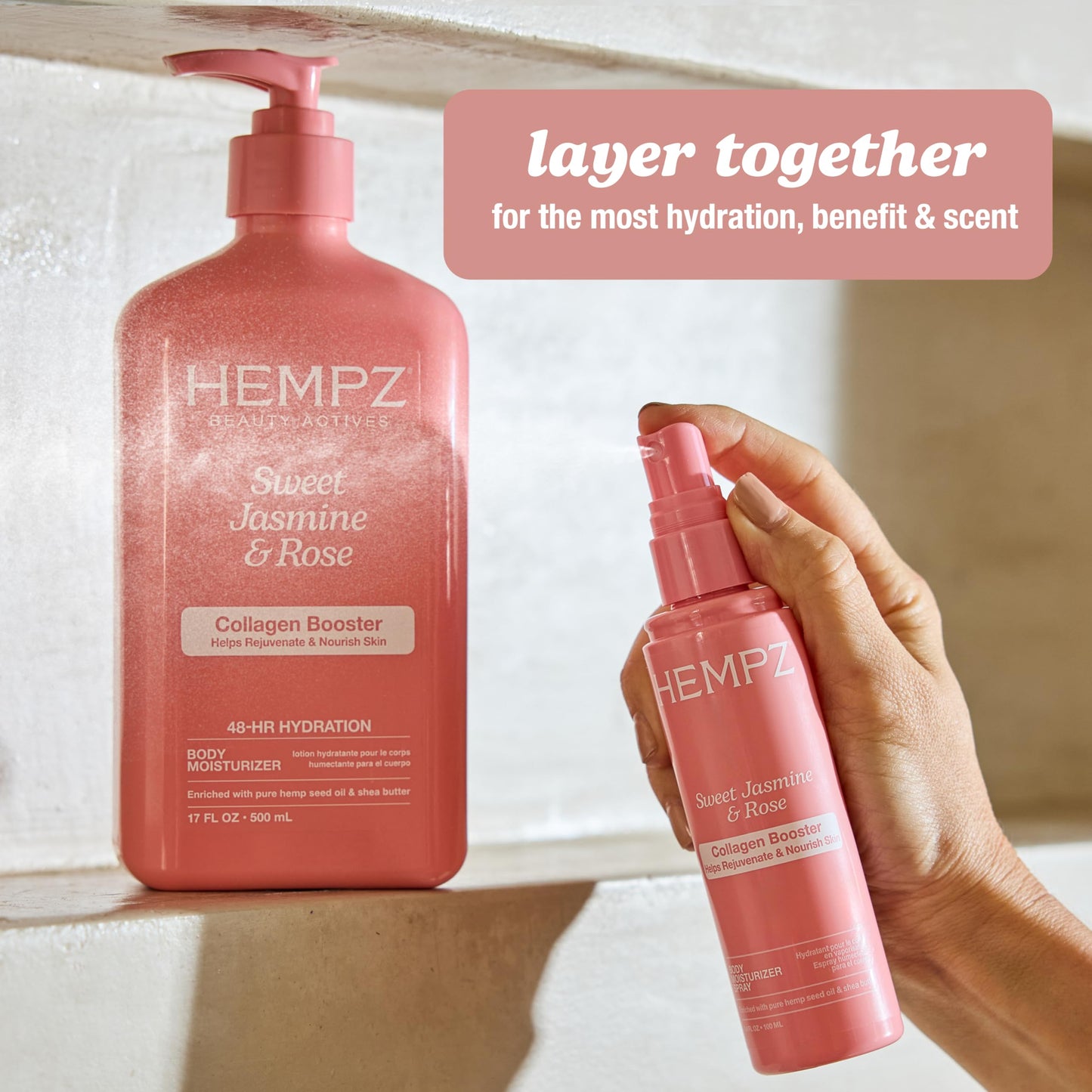 HEMPZ Body Lotion - Sweet Jasmine & Rose Daily Moisturizing Cream, Shea Butter Hand and Body Moisturizer - Hemp Lotion - Skin Care Products, Hemp Seed Oil - 17 oz. đ All In One Marketplace Canada