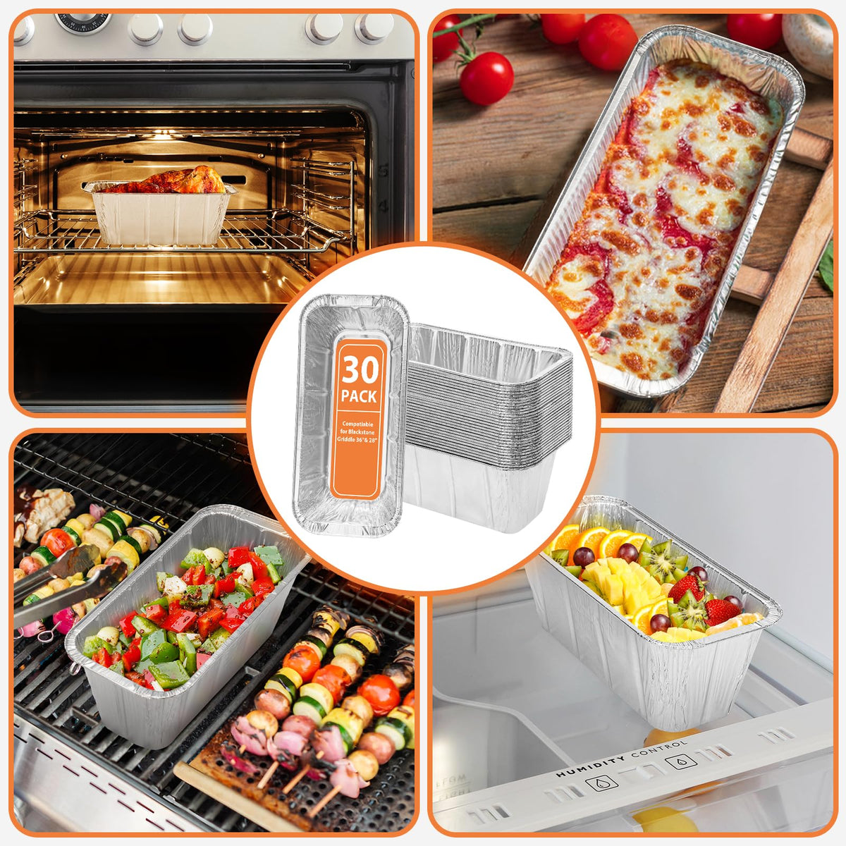 Rushare 30 Pack Drip Pan Liners for Blackstone 17"/22"/30"/28"/36" Griddle, Grease Cup Liners for Blackstone 5017, Disposable Aluminum Foil Drip Pan Liner, 8 x 3.7 Inch 🍁 All In One Marketplace Canada