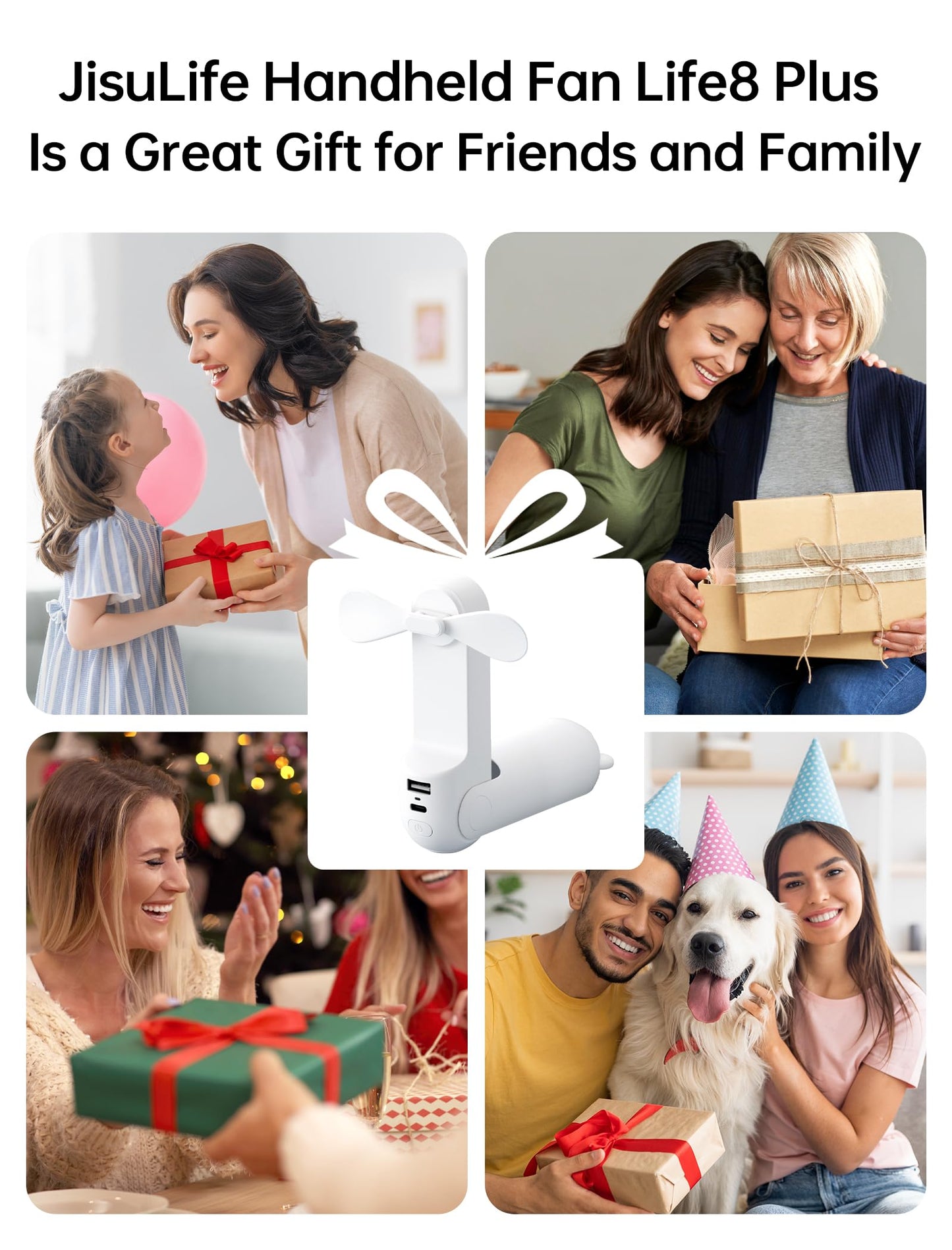JISULIFE Hand Portable Fan with 4500 mAh Power Bank, 20-37 Hrs Runtime, Battery Operated Folding Pocket Fan, 3 Speeds, Enhanced Airflow, Rechargeable Quiet Mini Fan for Home, Outdoor-White ๐ All In One Marketplace Canada