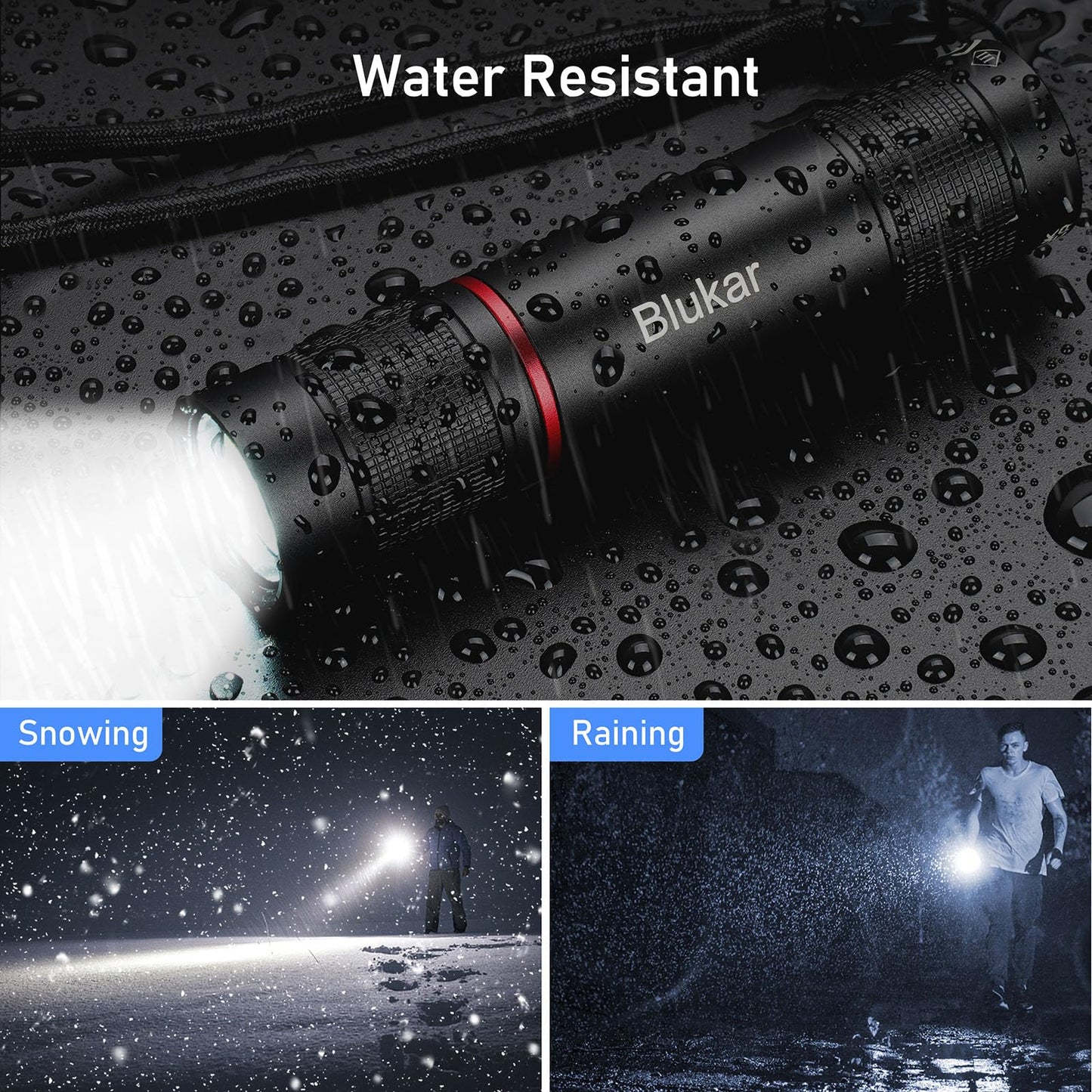 Blukar LED Rechargeable Flashlight 2 Pack, Super Bright Small Handheld Flashlights- Zoomable, Adjustable Brightness, Long Lasting Flash Light, Waterproof Pocket Size Torch Light for Emergency, Camping 🍁 All In One Marketplace Canada