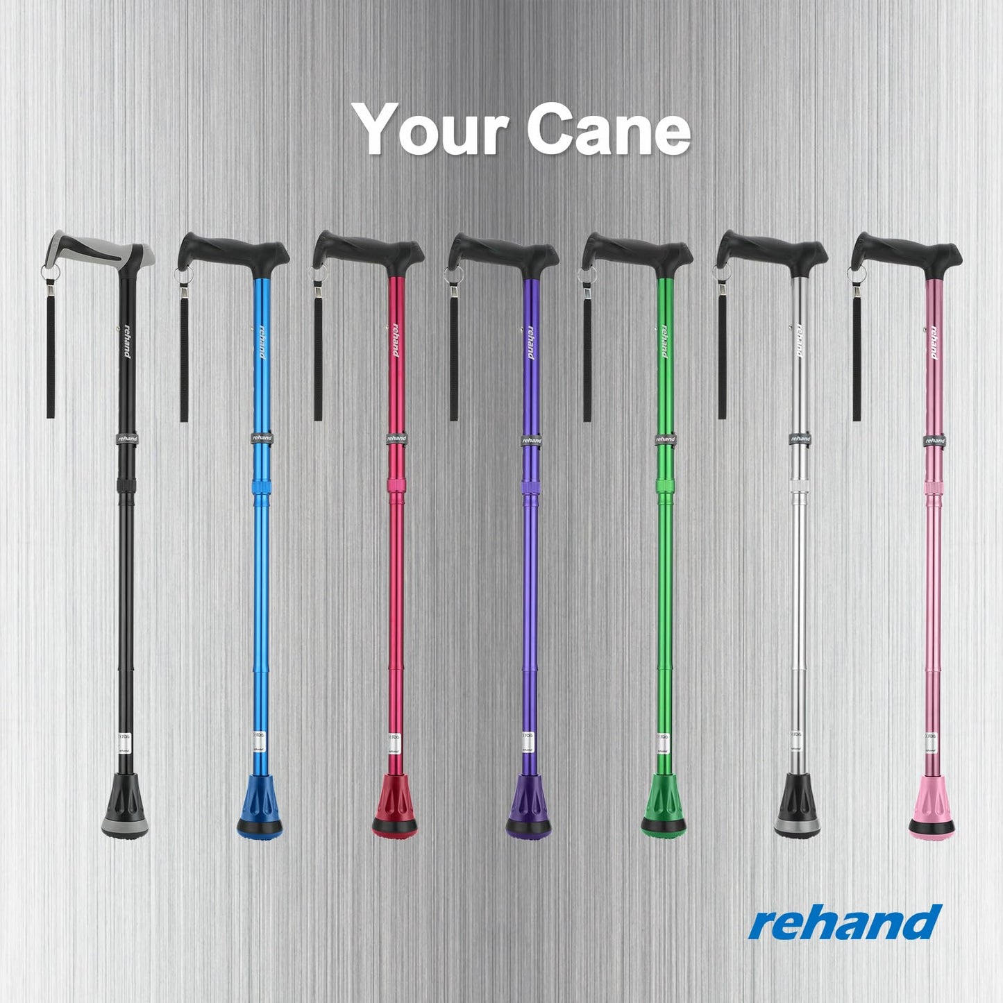 REHAND Walking Cane - Foldable, Adjustable, Collapsible Walking Canes for Men & Women, Heavy Duty All Terrain Tip, with Travel Bag | Walking Sticks for Seniors & Adults (Natural Black) ๐ All In One Marketplace Canada
