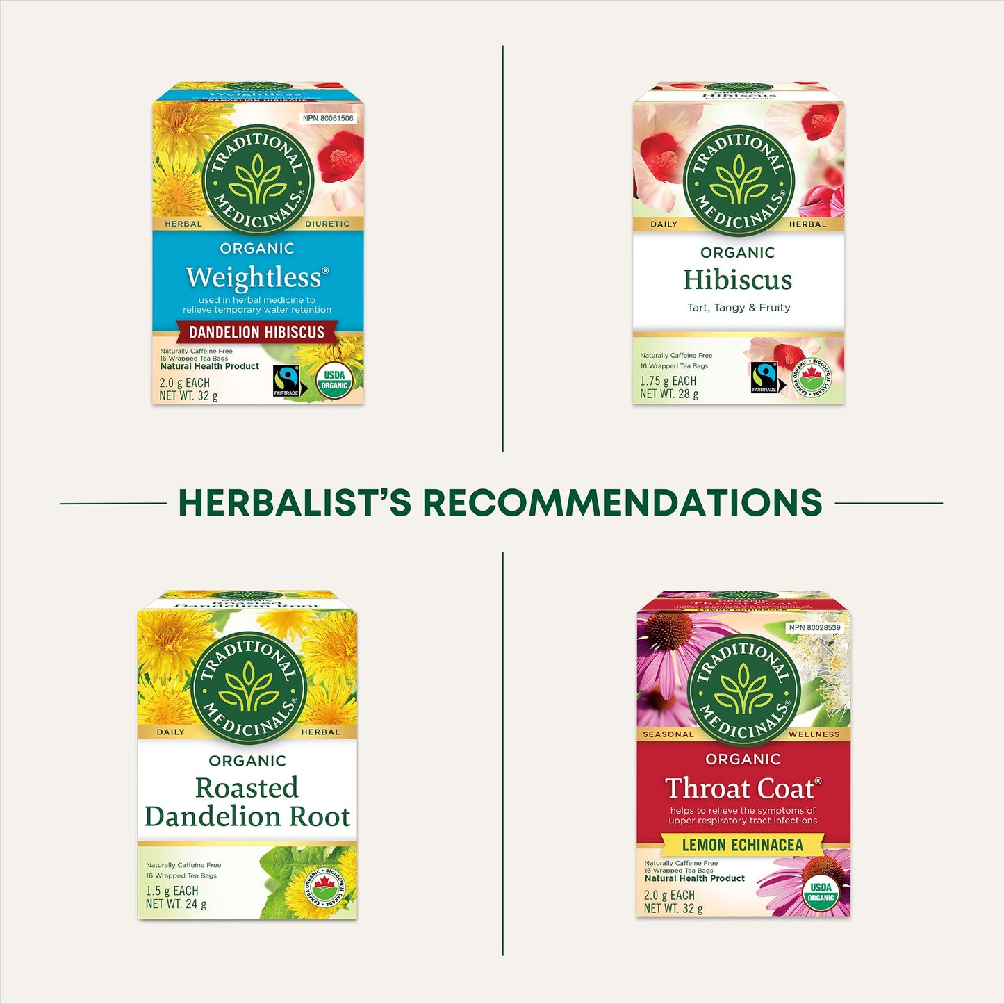 Traditional Medicinals - Organic Dandelion Leaf and Root Herbal Tea (Pack of 6) - 96 Tea Bags Total ๐ All In One Marketplace Canada
