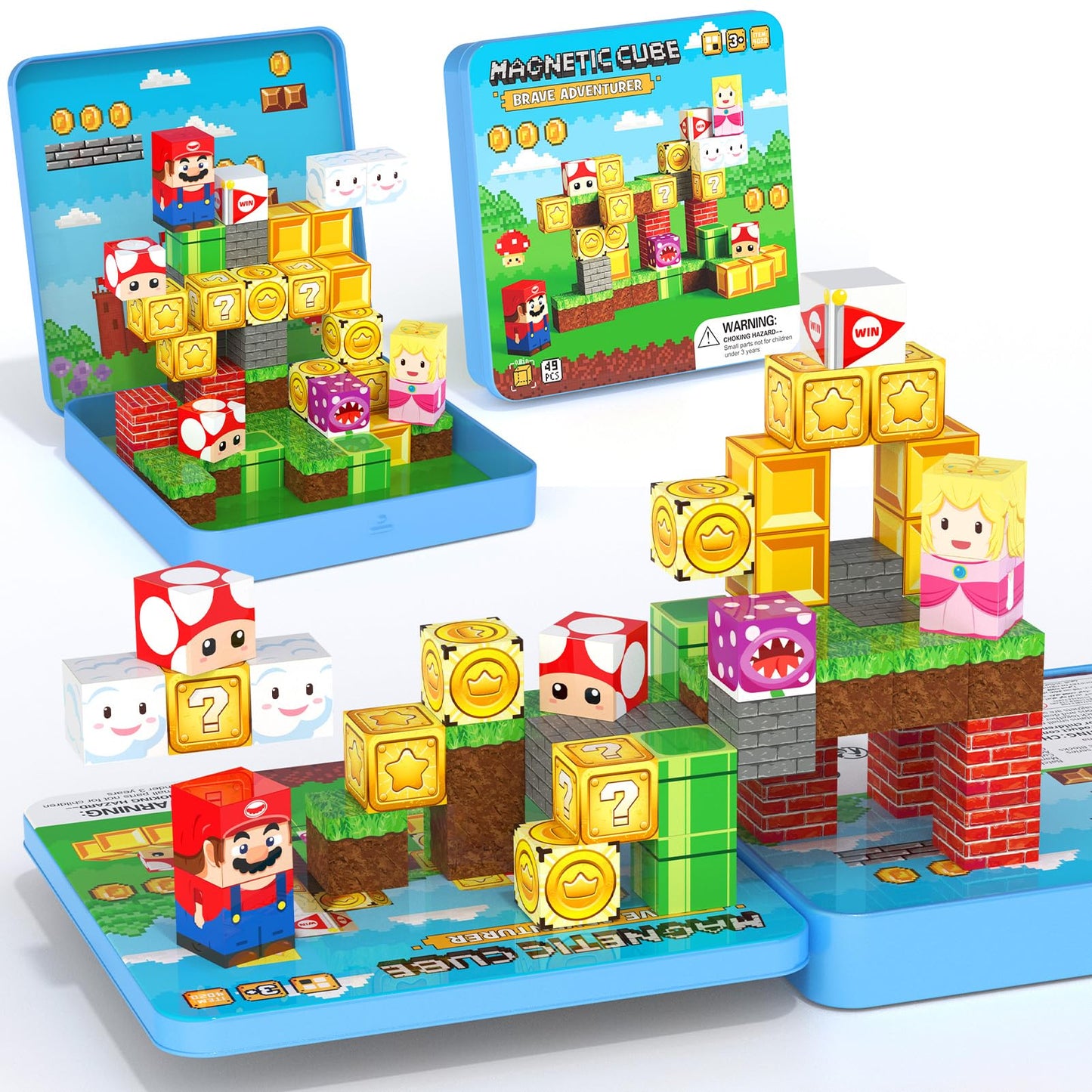 Mini Magnetic Blocks - 49 PCS Travel Magnet Building Blocks for Toddlers - STEM Educational Magnetic Building Toys with Portable Iron Box for Kids Ages 3-8 Boys & Girls ๐ All In One Marketplace Canada