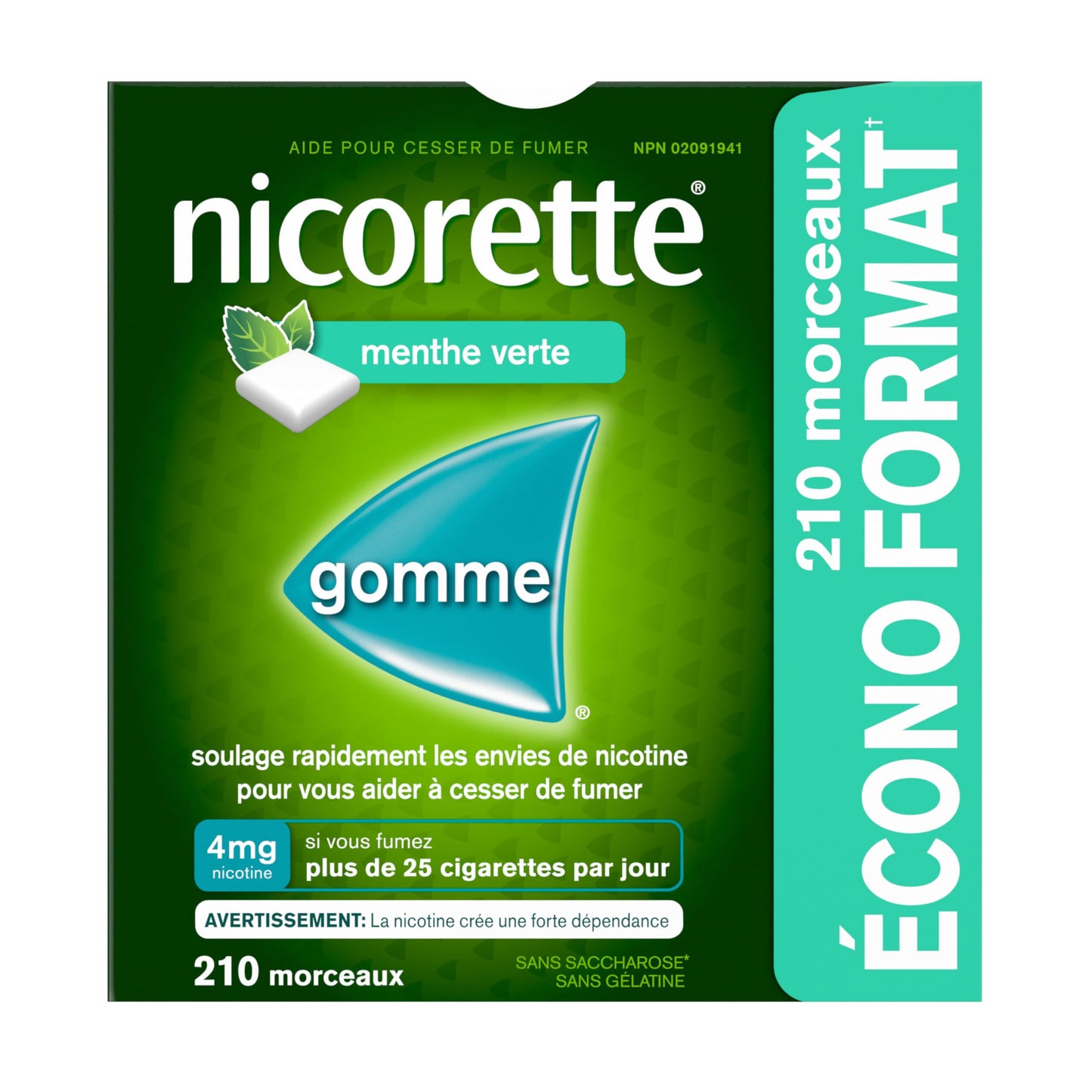Nicorette Gum, Nicotine 4 Mg, Spearmint Flavour, Quit Smoking Aid And Smoking Cessation Aid, 210 Count ๐ All In One Marketplace Canada