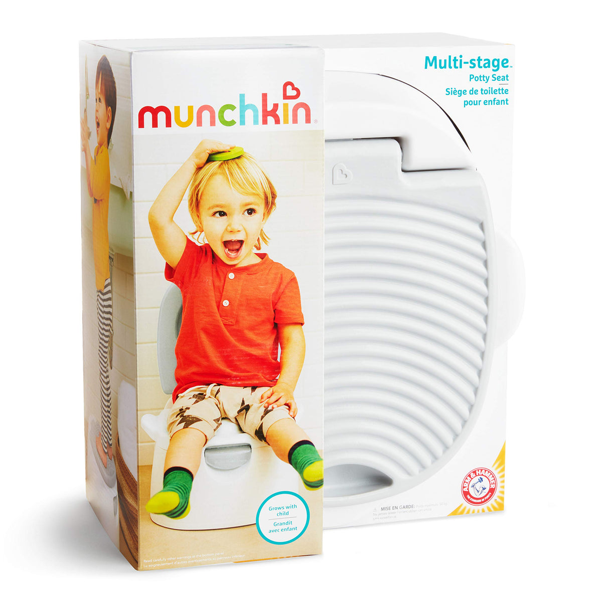 Munchkin Arm & Hammer Multi-Stage 3-in-1 Potty Seat, (Potty Chair, Trainer Ring and Step Stool), Grey ๐ All In One Marketplace Canada