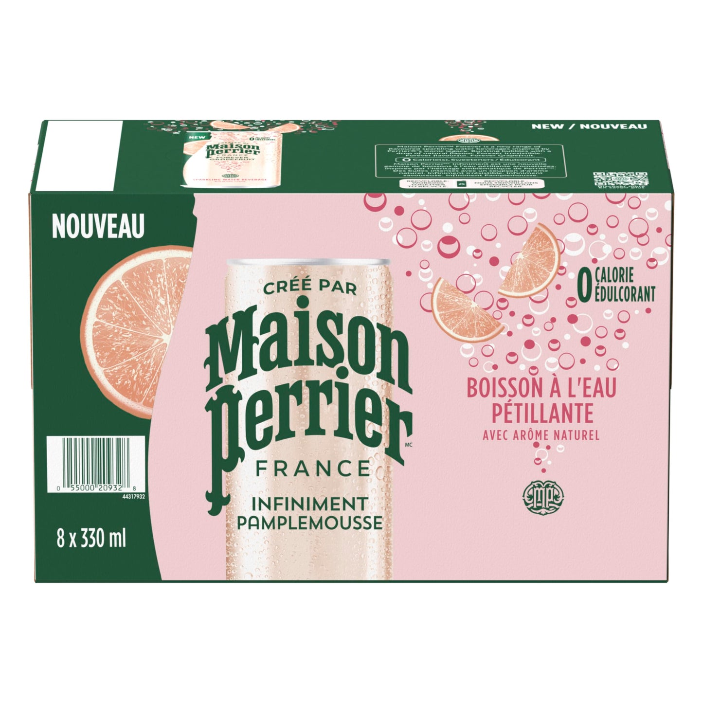 Maison Perrier Forever Grapefruit, Sparkling Water Beverage, 24 x 330ml 🍁 All In One Marketplace Canada
