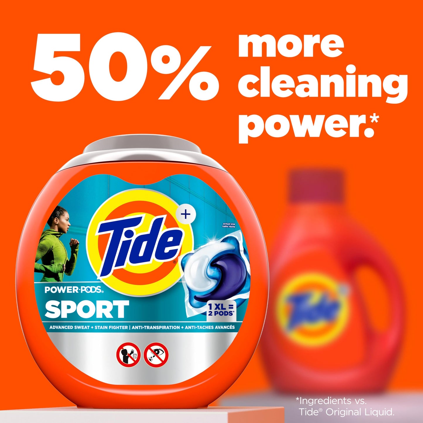 Tide Power Pods Laundry Detergent Pacs with Febreze Sport, Febreze Freshness with Sport Odor Defense, 2.06 kg, 45 Count ๐ All In One Marketplace Canada