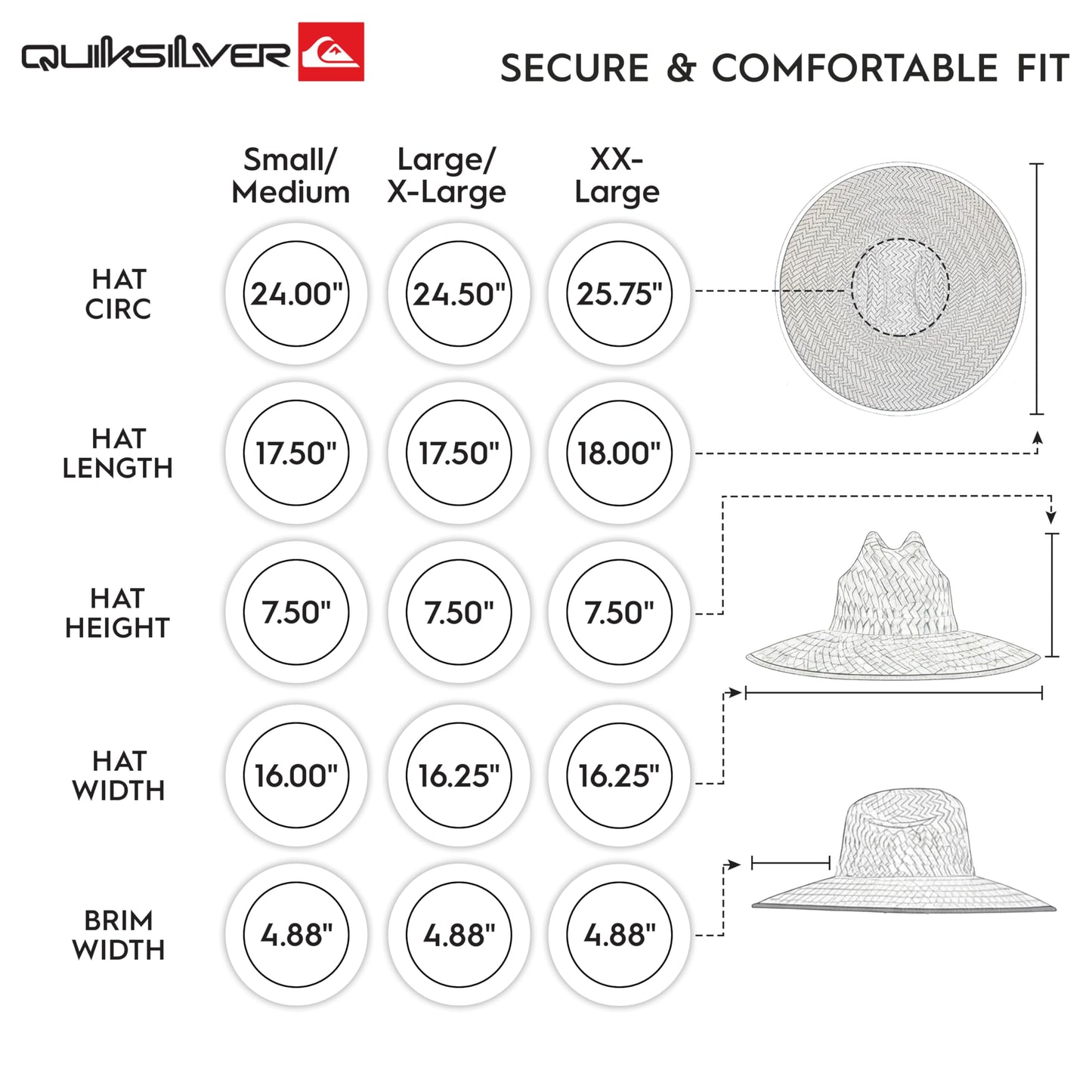 Quiksilver Men's Wide Brim Outdoor Lifeguard Straw Sun Hat, Natural, XX-Large ๐ All In One Marketplace Canada